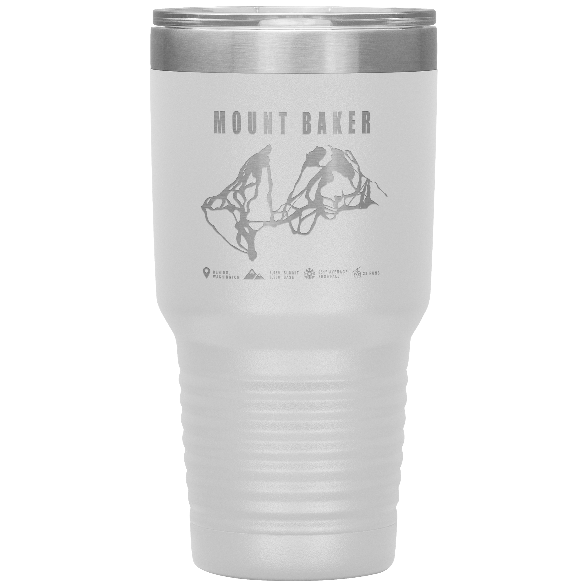 Mount Baker, Washington Ski Trail Map 30oz Tumbler - Powderaddicts