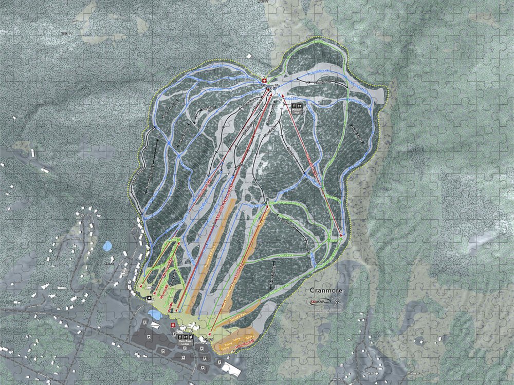 Cranmore Mountain, New Hampshire Ski Trail Map - Puzzle - Powderaddicts