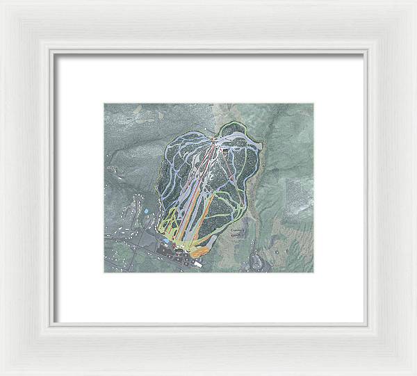 Cranmore Mountain Ski Trail Map - Framed Print