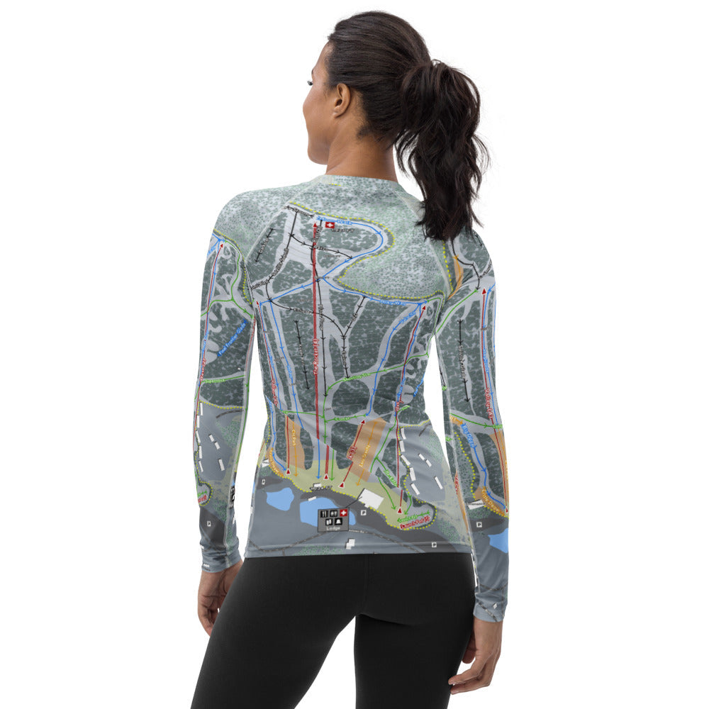 Crotched Mountain, New Hampshire Ski Trail Map Women's Base Layer Top - Powderaddicts