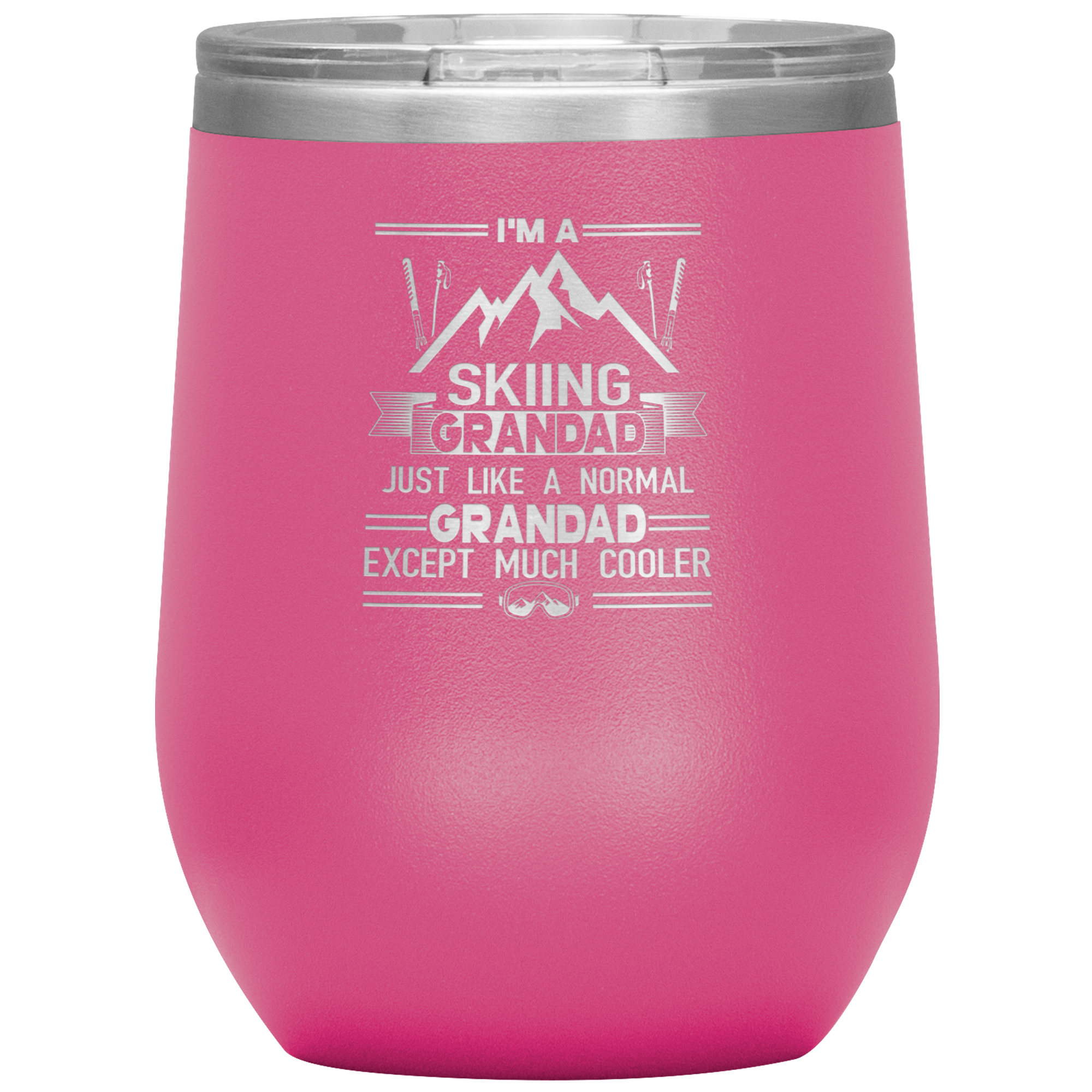 I'm A Skiing Grandad Wine 12oz Tumbler - Powderaddicts