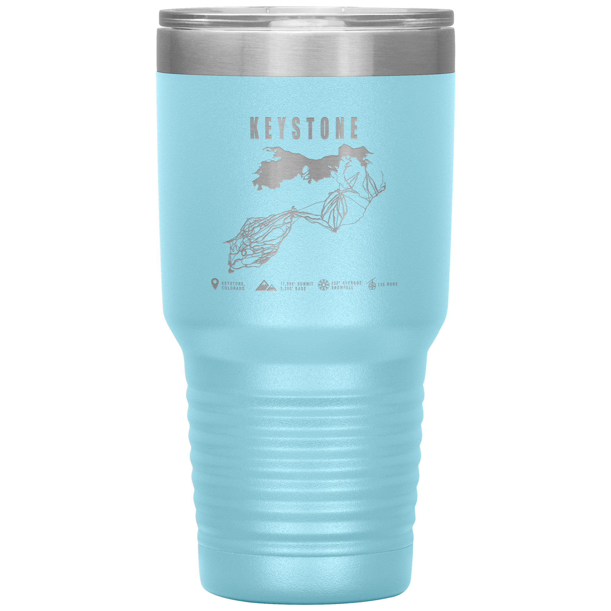 Keystone Colorado Ski Trail Map 30oz Tumbler - Powderaddicts