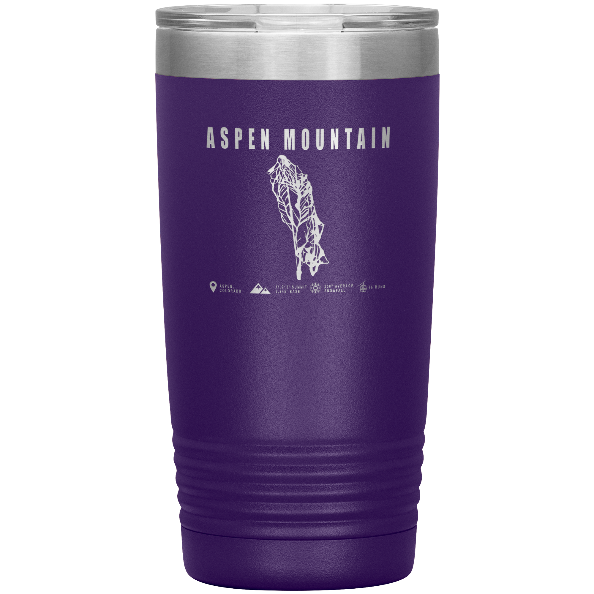 Aspen Mountain Colorado Ski Trail Map 20oz Tumbler - Powderaddicts