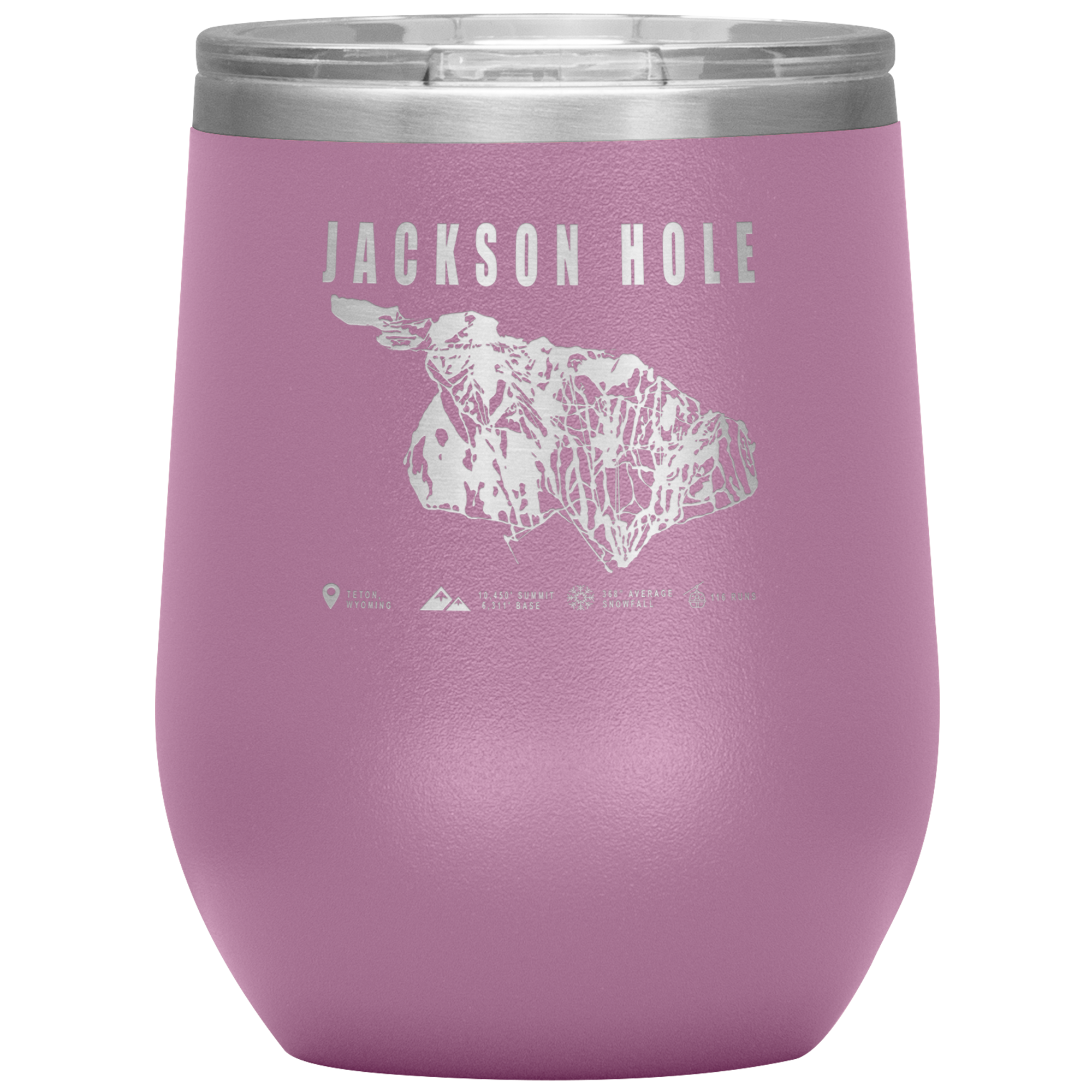 Jackson Hole Wyoming Ski Trail Map Wine 12oz Tumbler - Powderaddicts