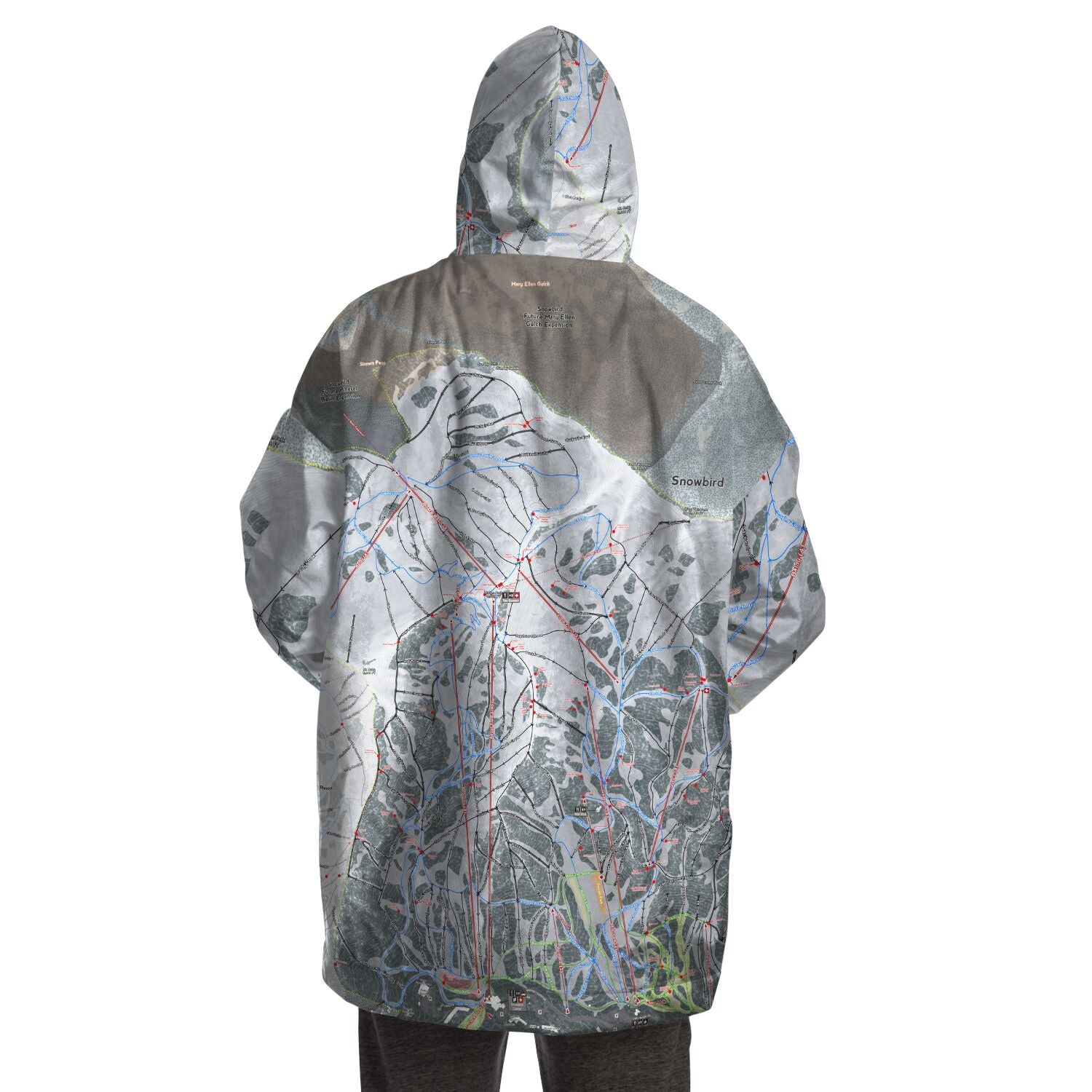 Snowbird, Utah Ski Trail Map - Snug Hoodie