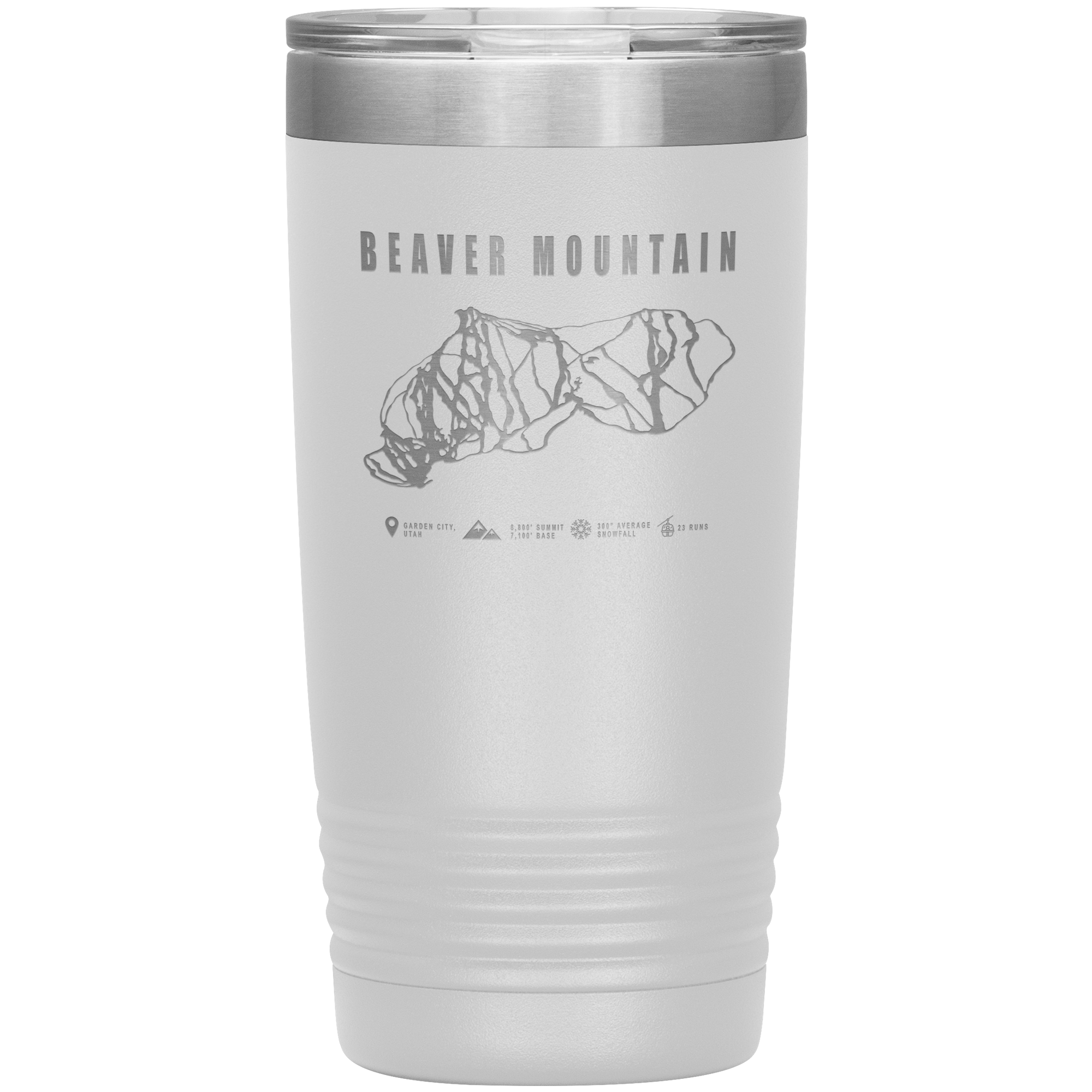 Beaver Mountain,Utah Ski Trail Map 20oz Tumbler - Powderaddicts