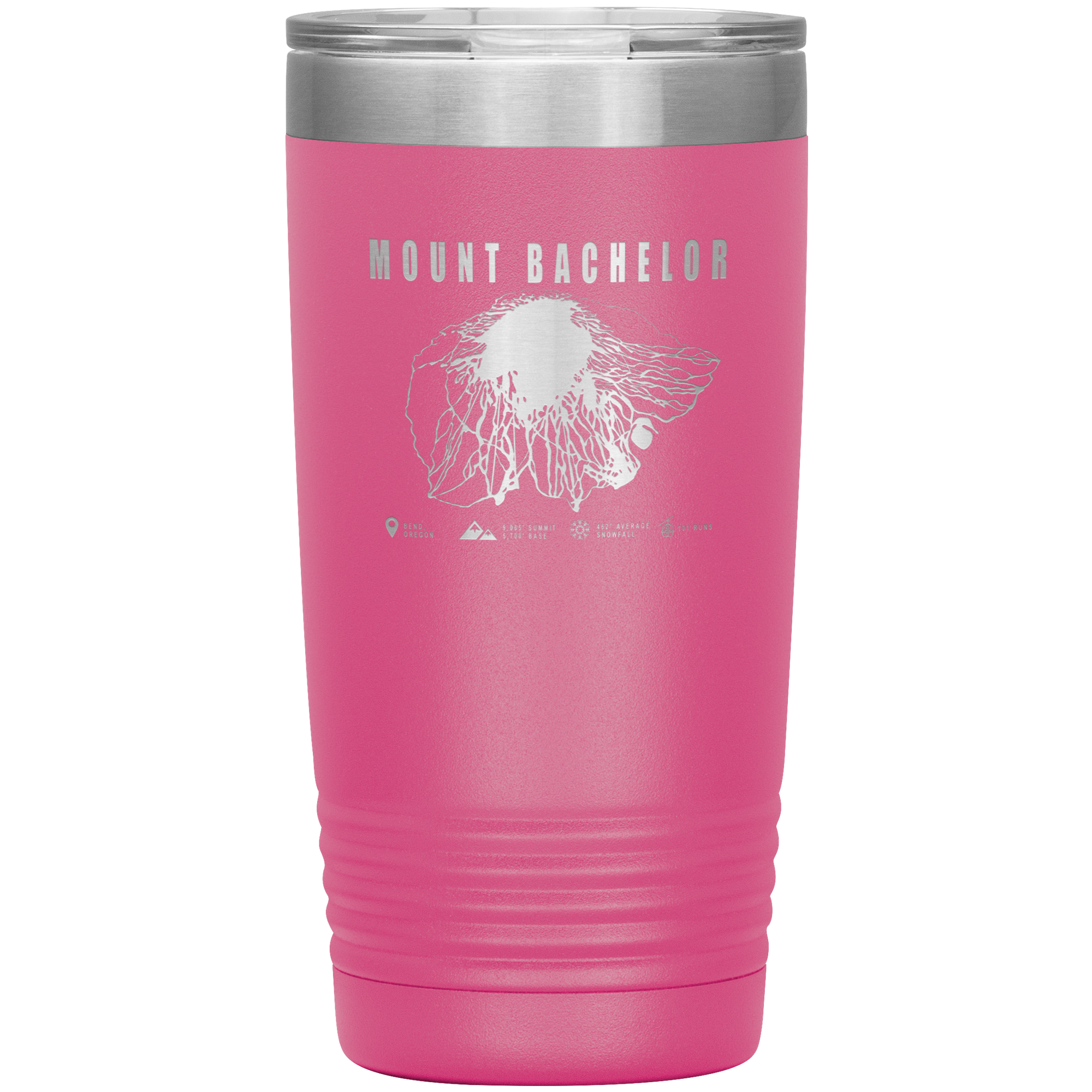 Mount Bachelor, Oregon Ski Trail Map 20oz Tumbler - Powderaddicts