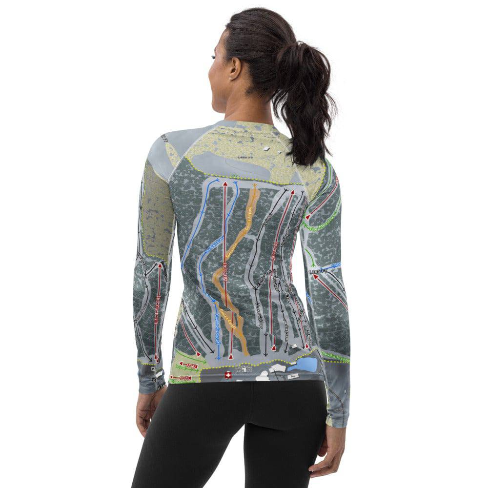 Devil's Head, Wisconsin Ski Trail Map Women's Base Layer Top - Powderaddicts