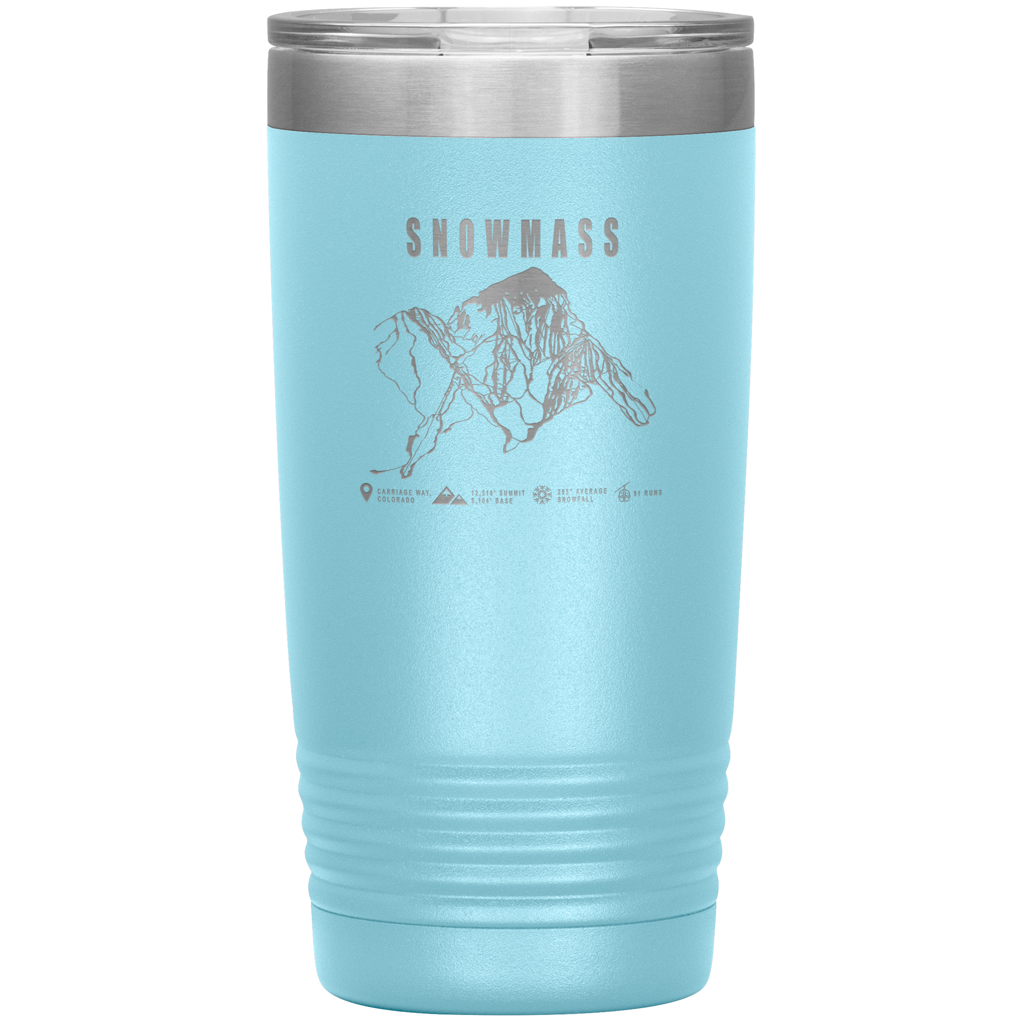 Snowmass Colorado Ski Trail Map 20oz Tumbler - Powderaddicts