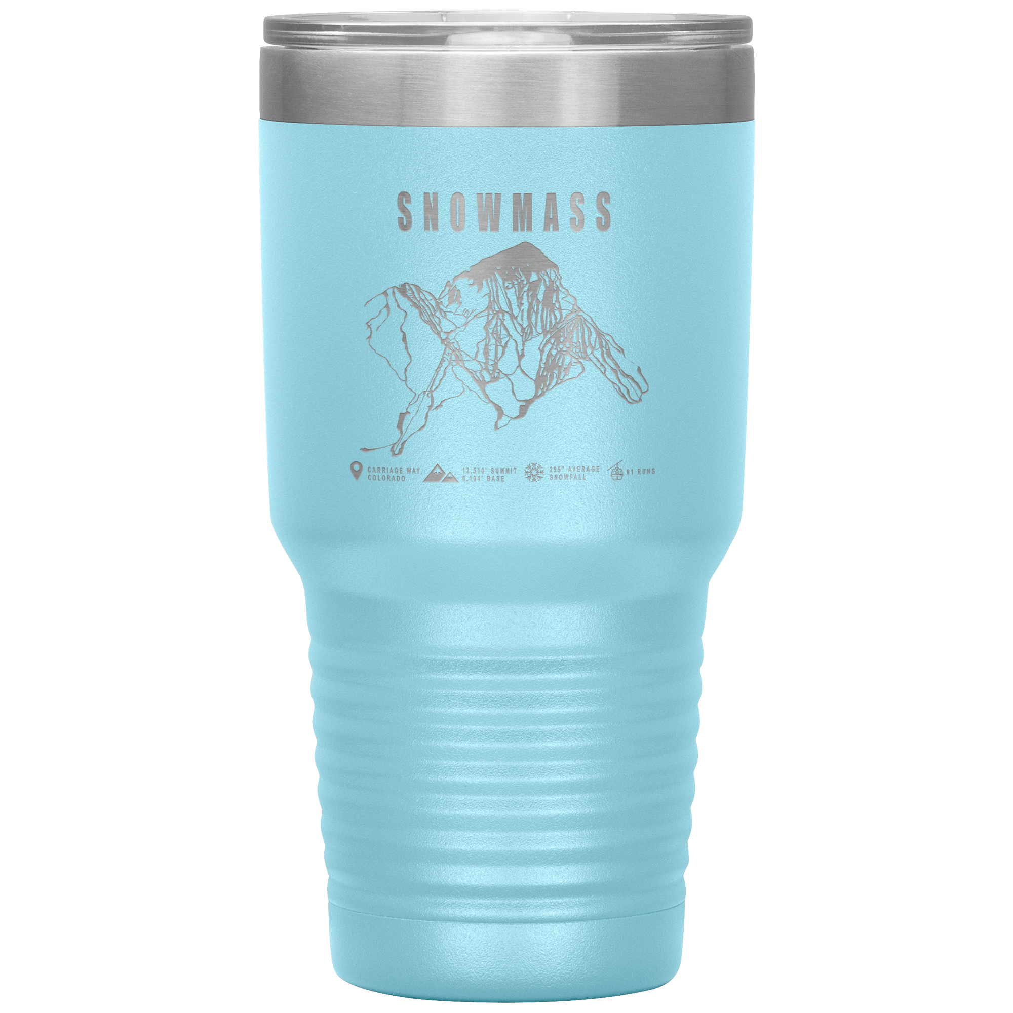 Snowmass Colorado Ski Trail Map 30oz Tumbler - Powderaddicts