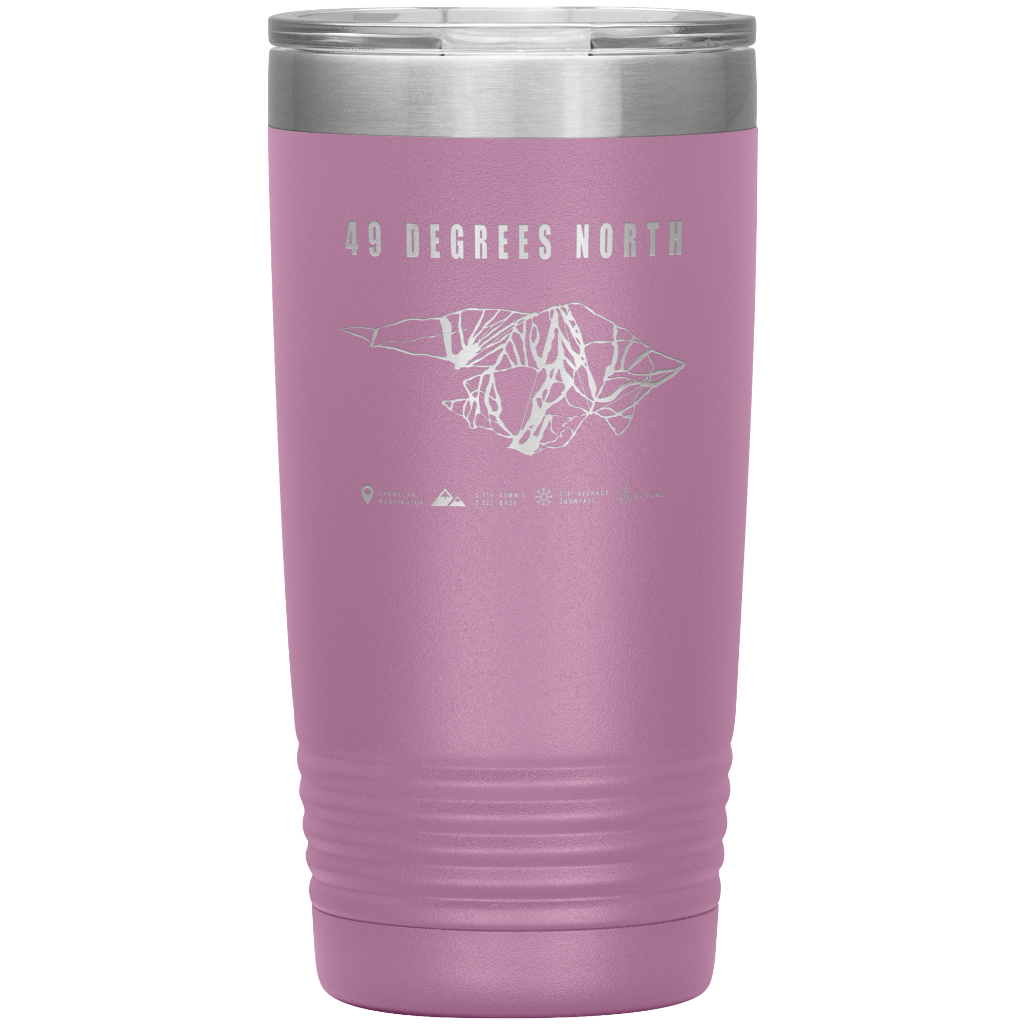 49 Degrees North, Washington Ski Trail Map 20oz Tumbler - Powderaddicts