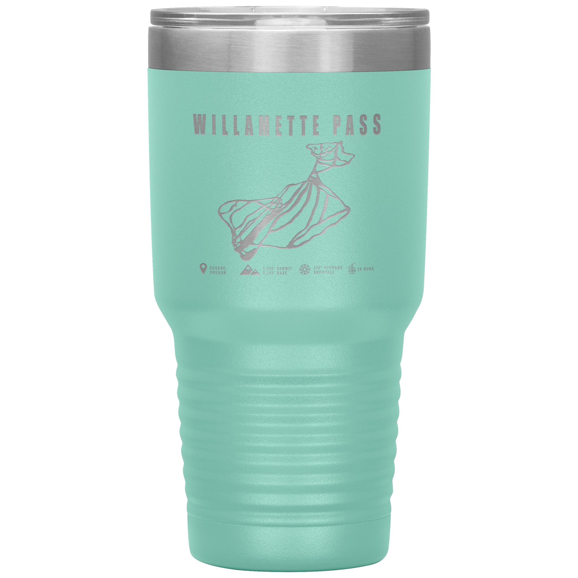 Willamette Pass, Oregon Ski Trail Map 30oz Tumbler - Powderaddicts