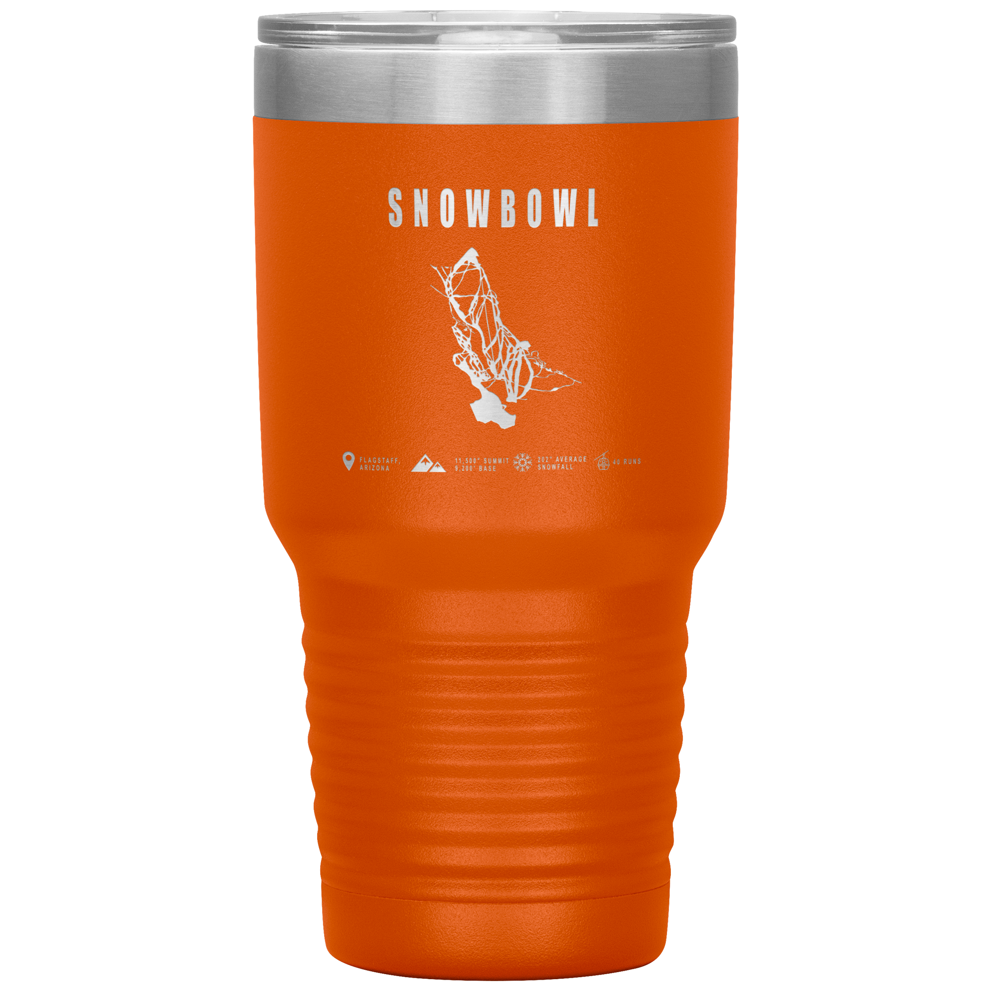 Snowbowl, Arizona Ski Trail Map 30oz Tumbler - Powderaddicts