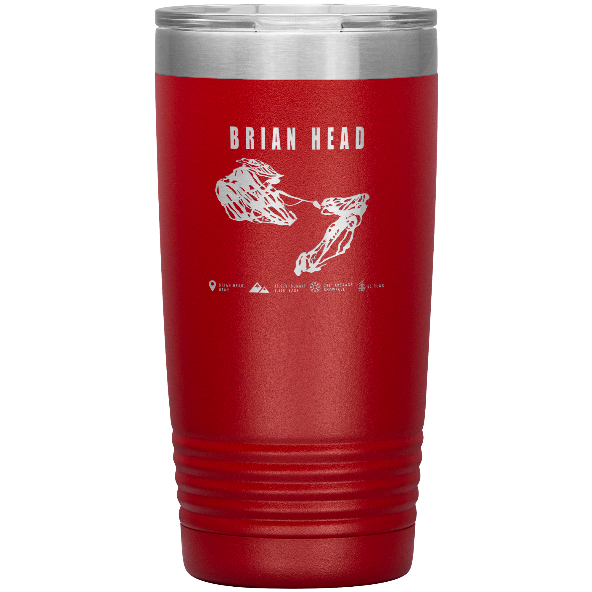 Brian Head,Utah Ski Trail Map 20oz Tumbler - Powderaddicts