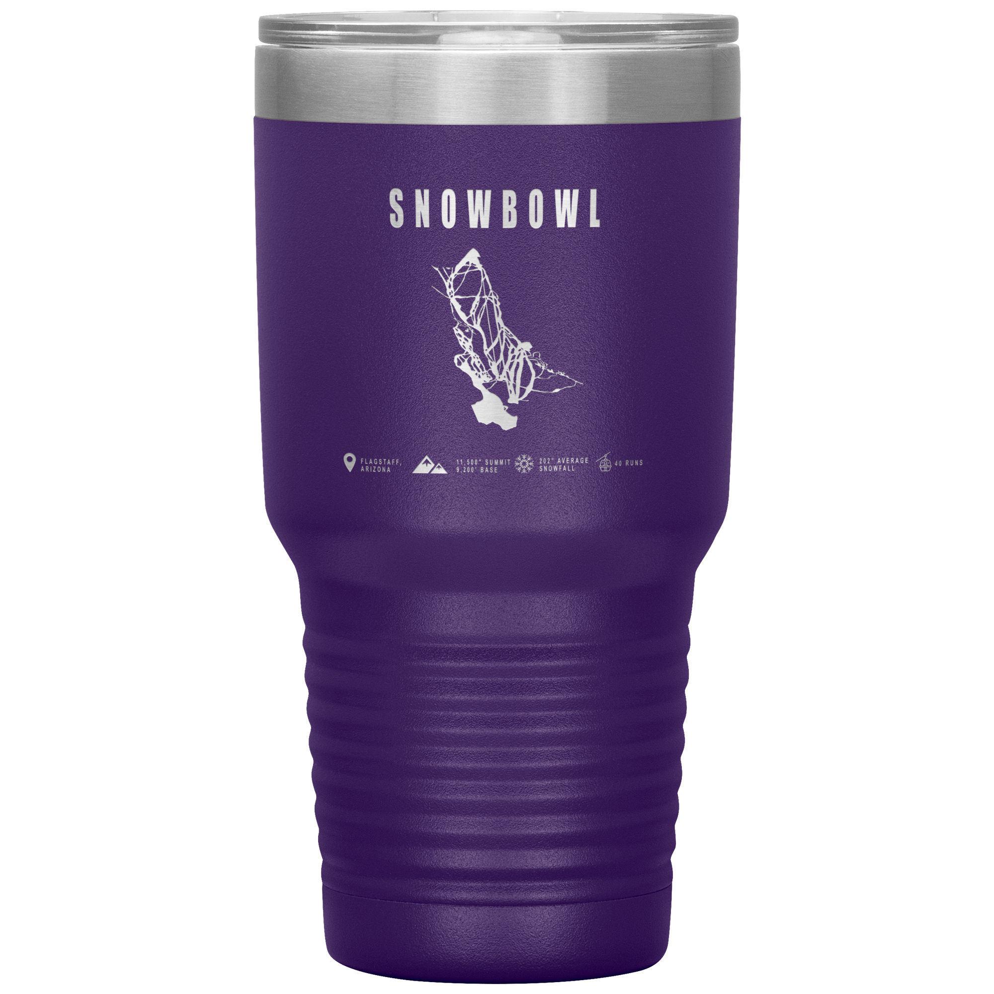 Snowbowl, Arizona Ski Trail Map 30oz Tumbler - Powderaddicts