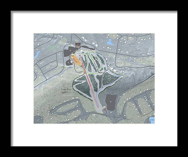 Eagle Rock Ski Trail Map - Framed Print - Powderaddicts