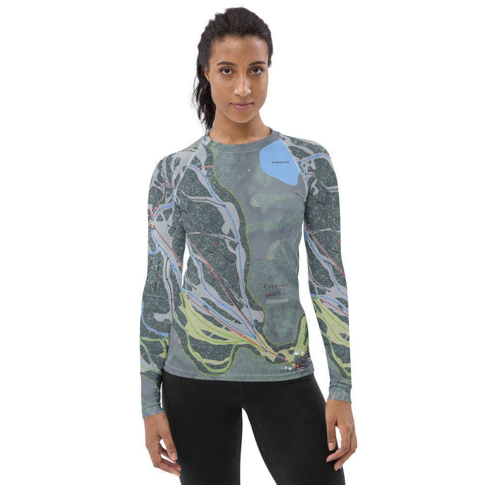 Eaglecrest, Alaska Ski Trail Map Women&#39;s Base Layer Top - Powderaddicts