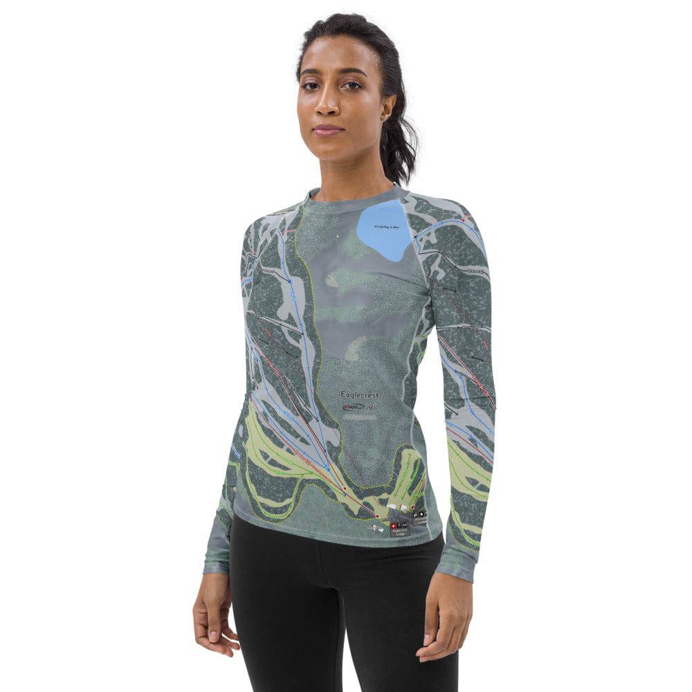 Eaglecrest, Alaska Ski Trail Map Women's Base Layer Top - Powderaddicts