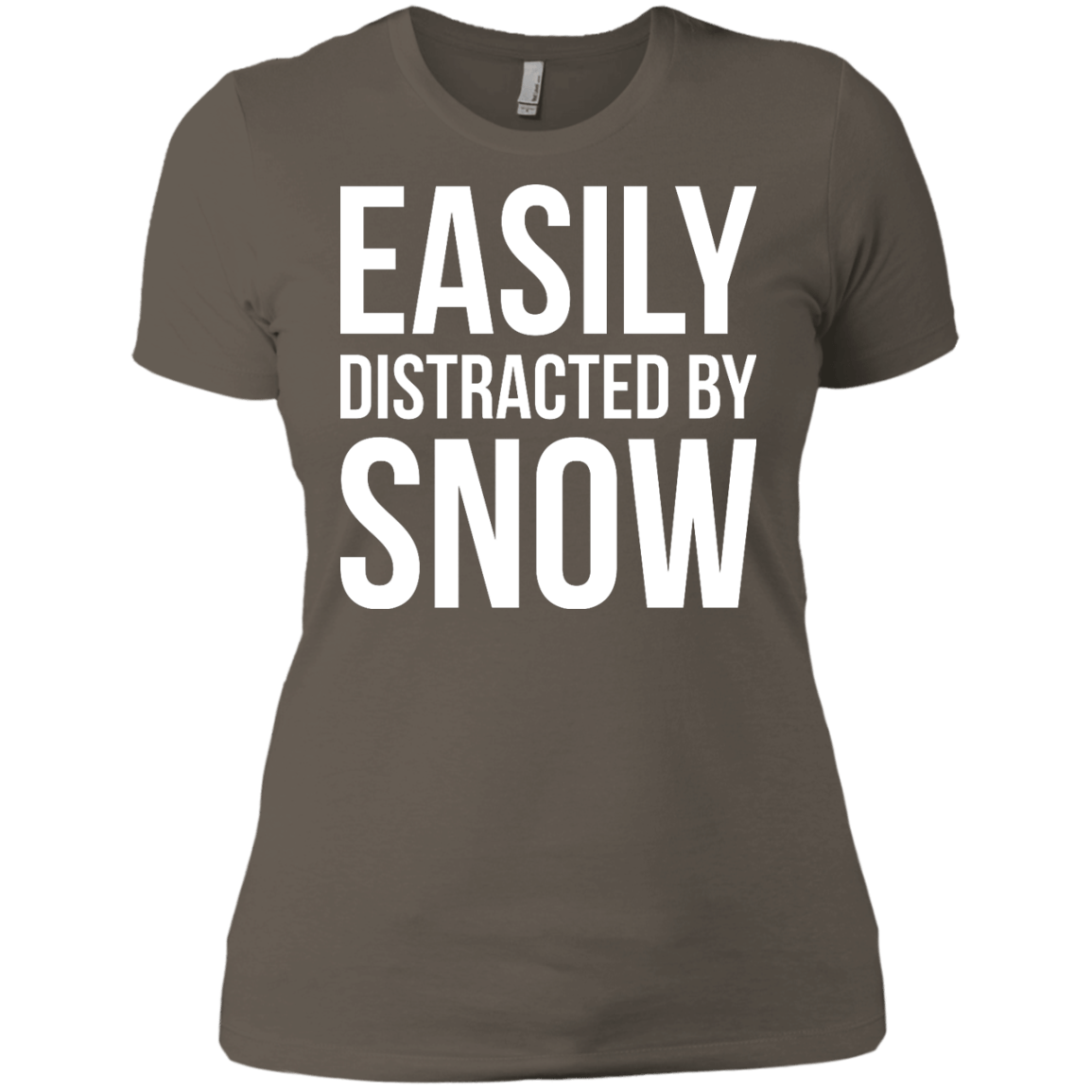 Easily Distracted By Snow Ladies Tees - Powderaddicts