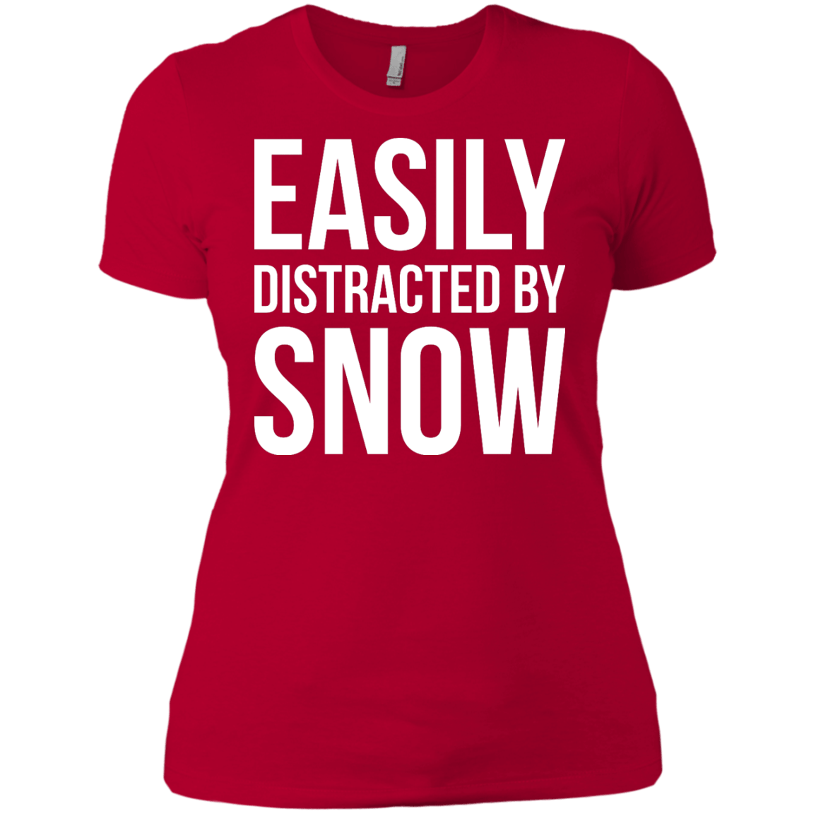 Easily Distracted By Snow Ladies Tees - Powderaddicts