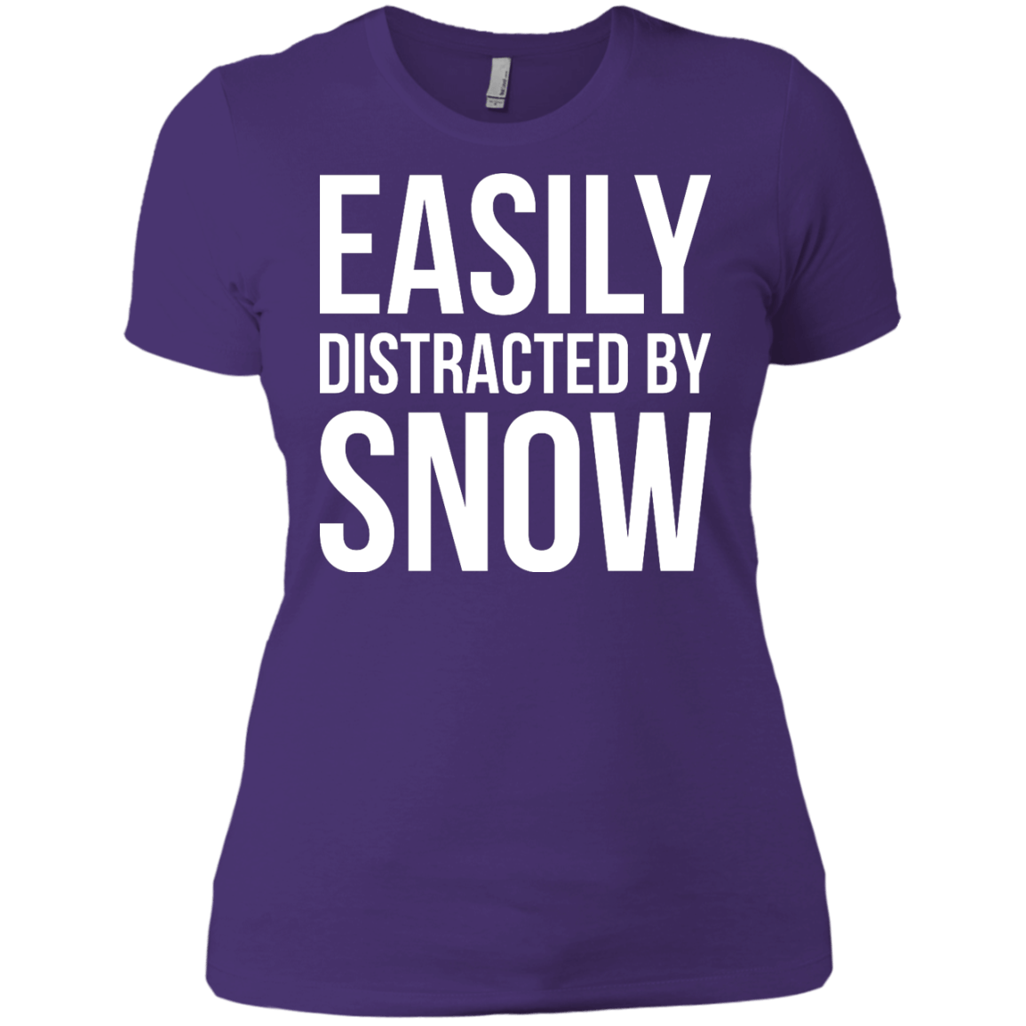 Easily Distracted By Snow Ladies Tees - Powderaddicts