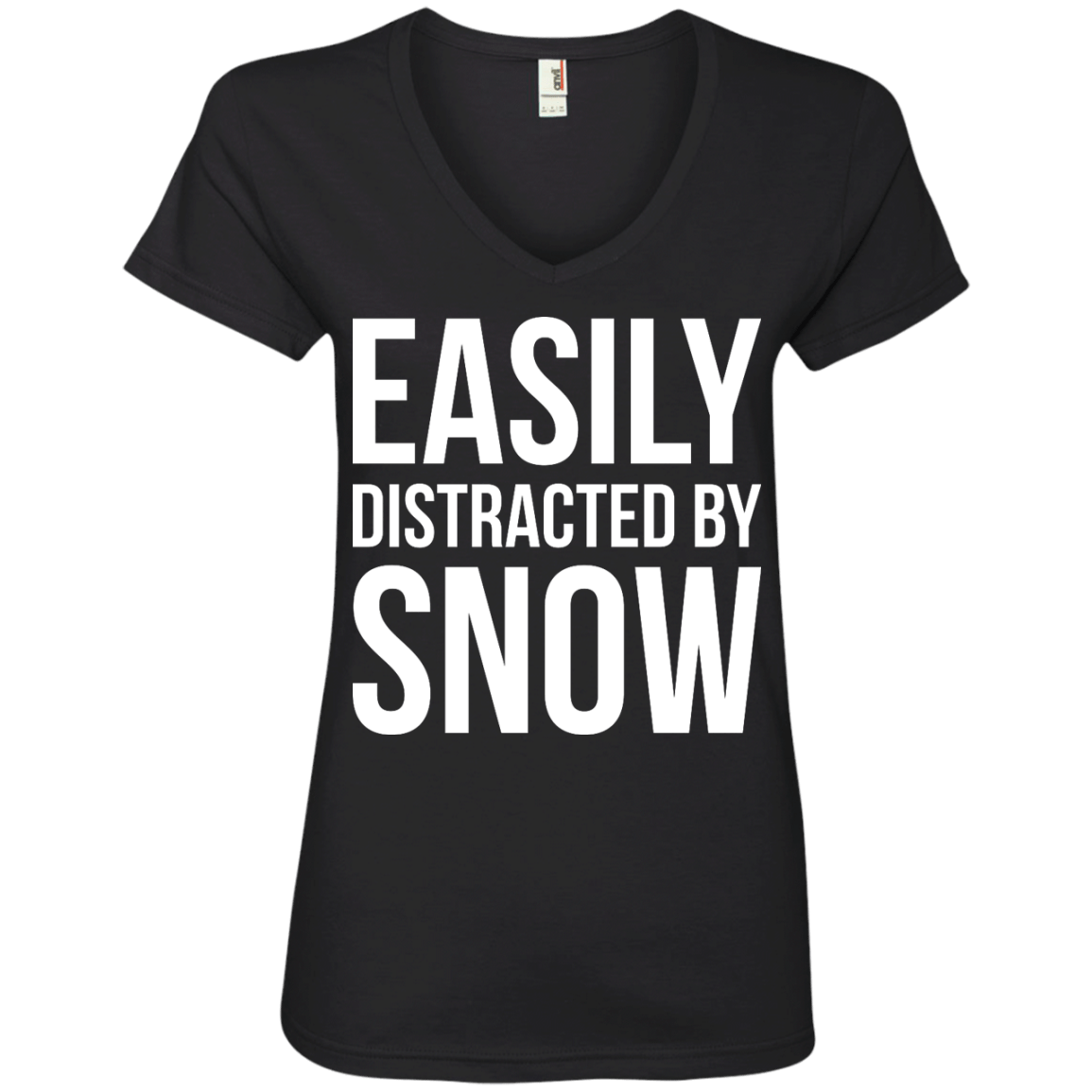 Easily Distracted By Snow Ladies Tees - Powderaddicts