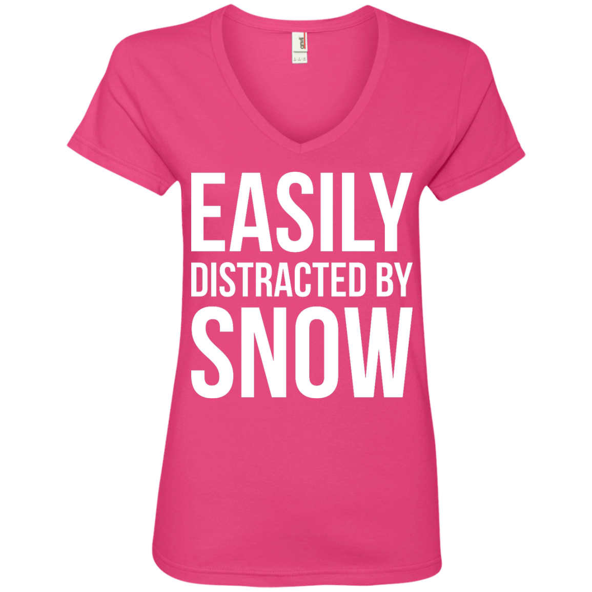 Easily Distracted By Snow Ladies Tees - Powderaddicts