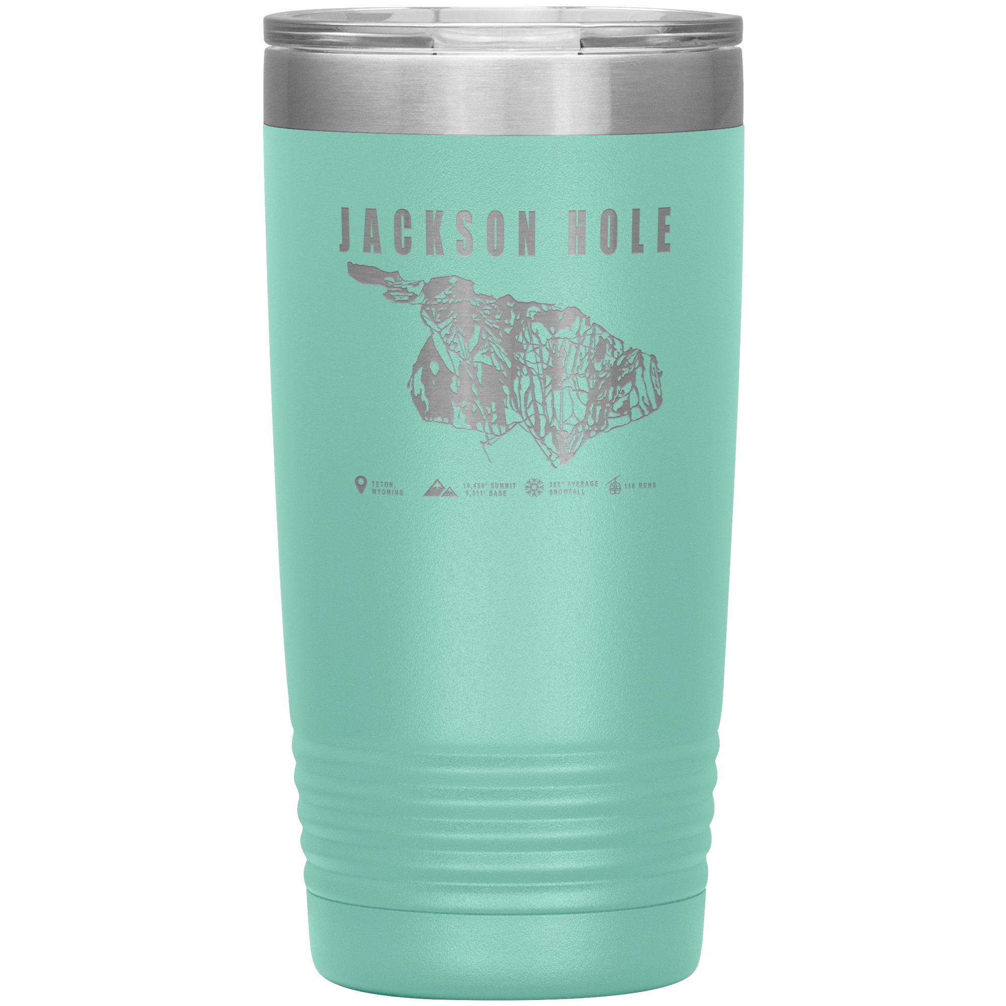 Jackson Hole Wyoming Ski Trail Map 20oz Tumbler - Powderaddicts