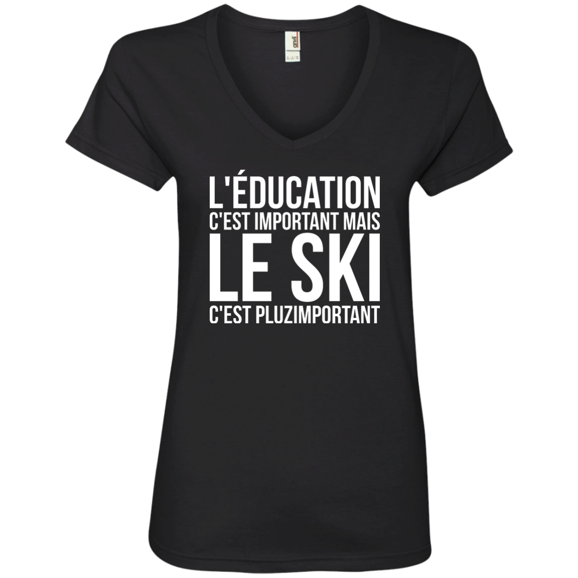 Education Is Important But Skiing Is Importanter - French Ladies Tees - Powderaddicts