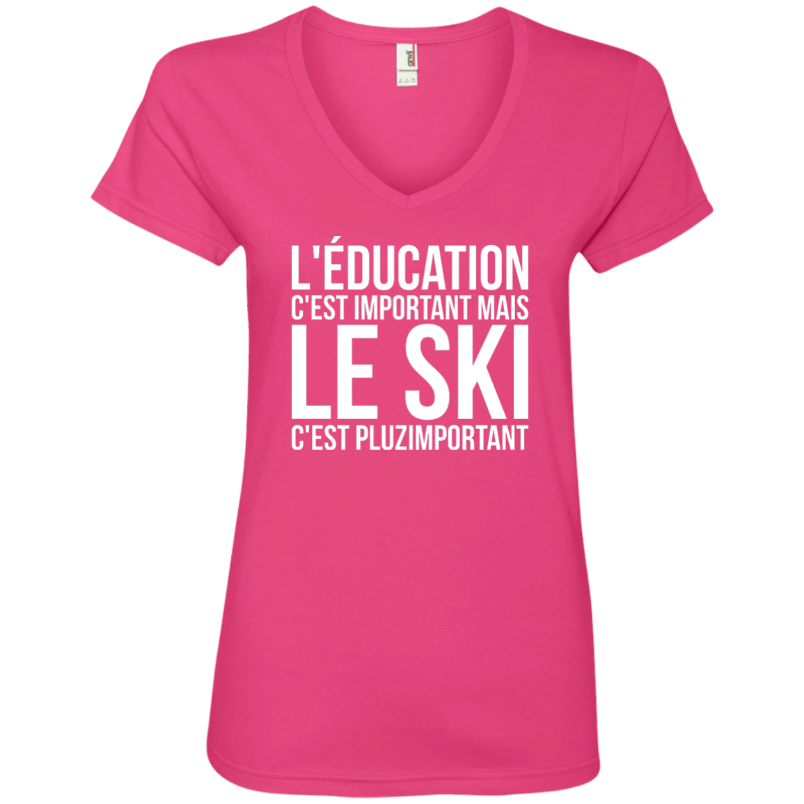 Education Is Important But Skiing Is Importanter - French Ladies Tees - Powderaddicts