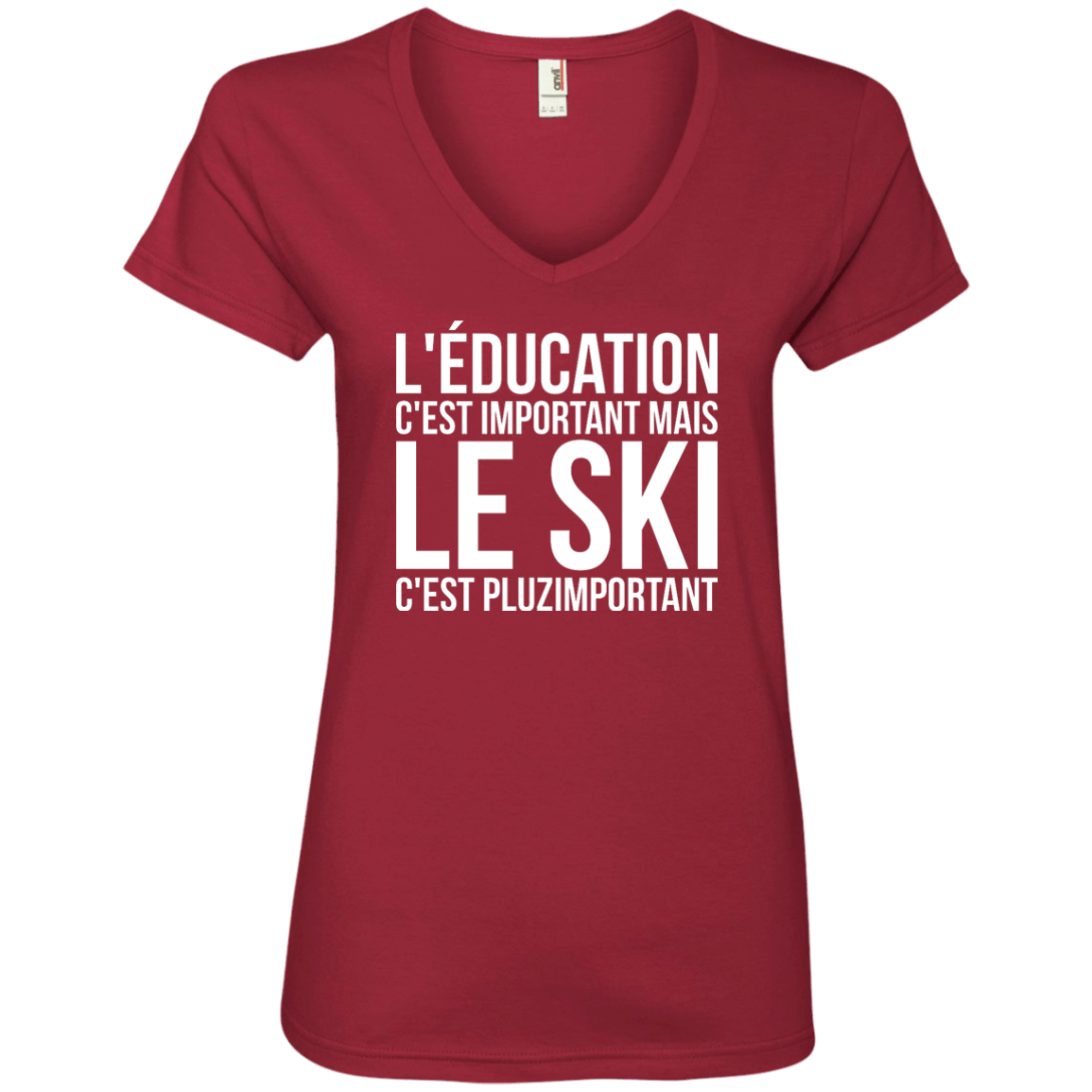 Education Is Important But Skiing Is Importanter - French Ladies Tees - Powderaddicts