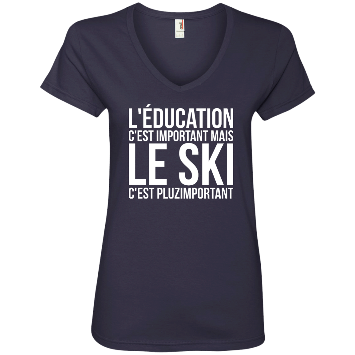 Education Is Important But Skiing Is Importanter - French Ladies Tees - Powderaddicts