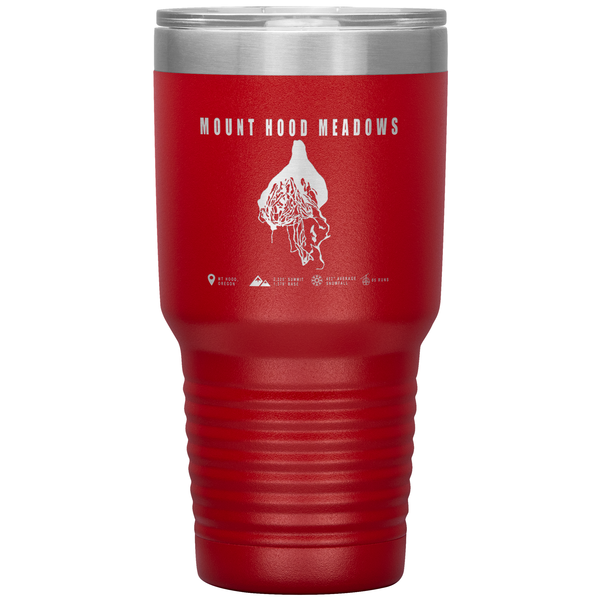 Mount Hood Meadows, Oregon Ski Trail Map 30oz Tumbler - Powderaddicts