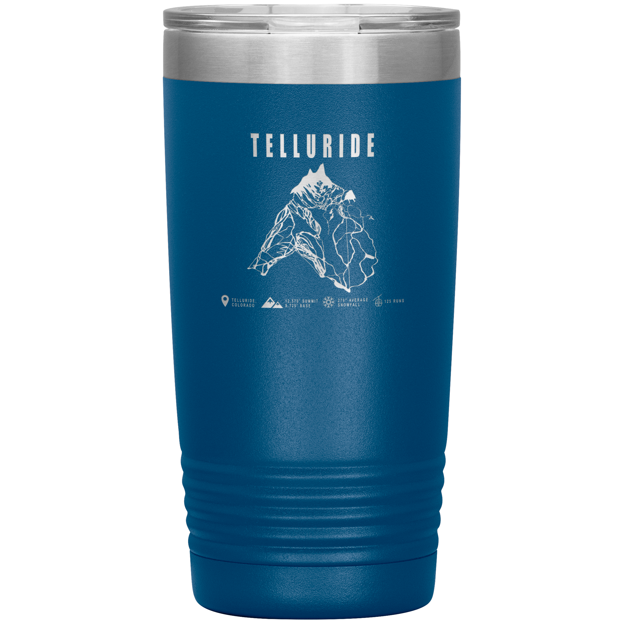 Telluride Colorado Ski Trail Map 20oz Tumbler - Powderaddicts