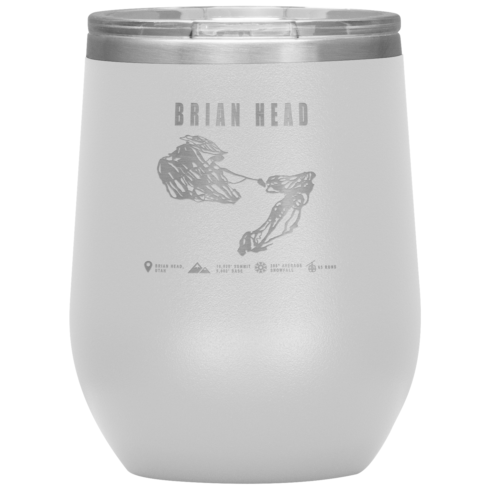 Brian Head,Utah Ski Trail Map Wine 12oz Tumbler - Powderaddicts