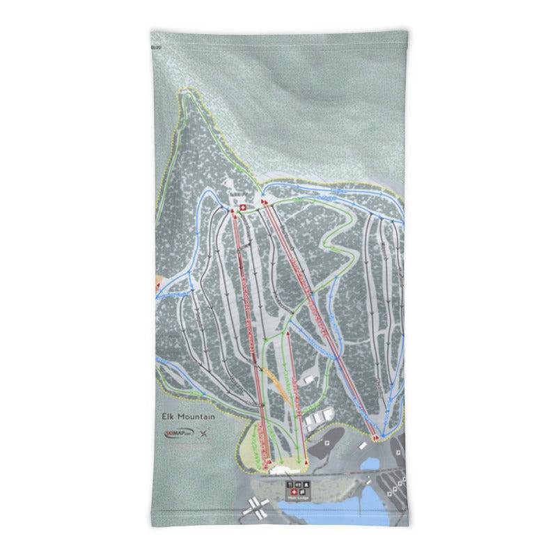 Elk Mountain, Pennsylvania Ski Trail Map Neck Gaiter - Powderaddicts