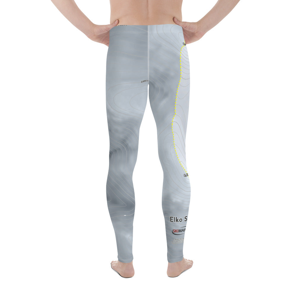 Elko Snobowl, Nevada Ski Trail Map Men's Base Layer Bottom - Powderaddicts