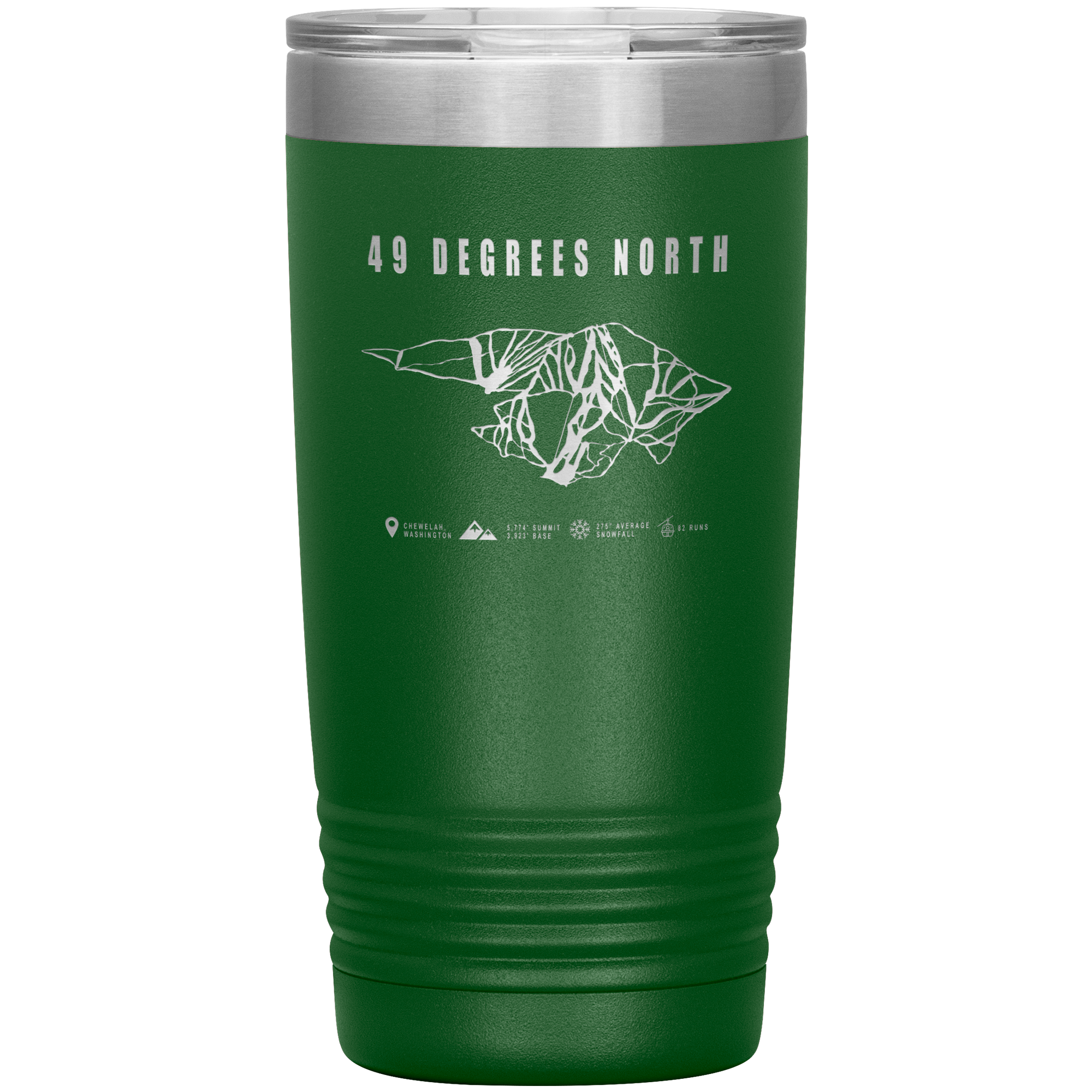 49 Degrees North, Washington Ski Trail Map 20oz Tumbler - Powderaddicts