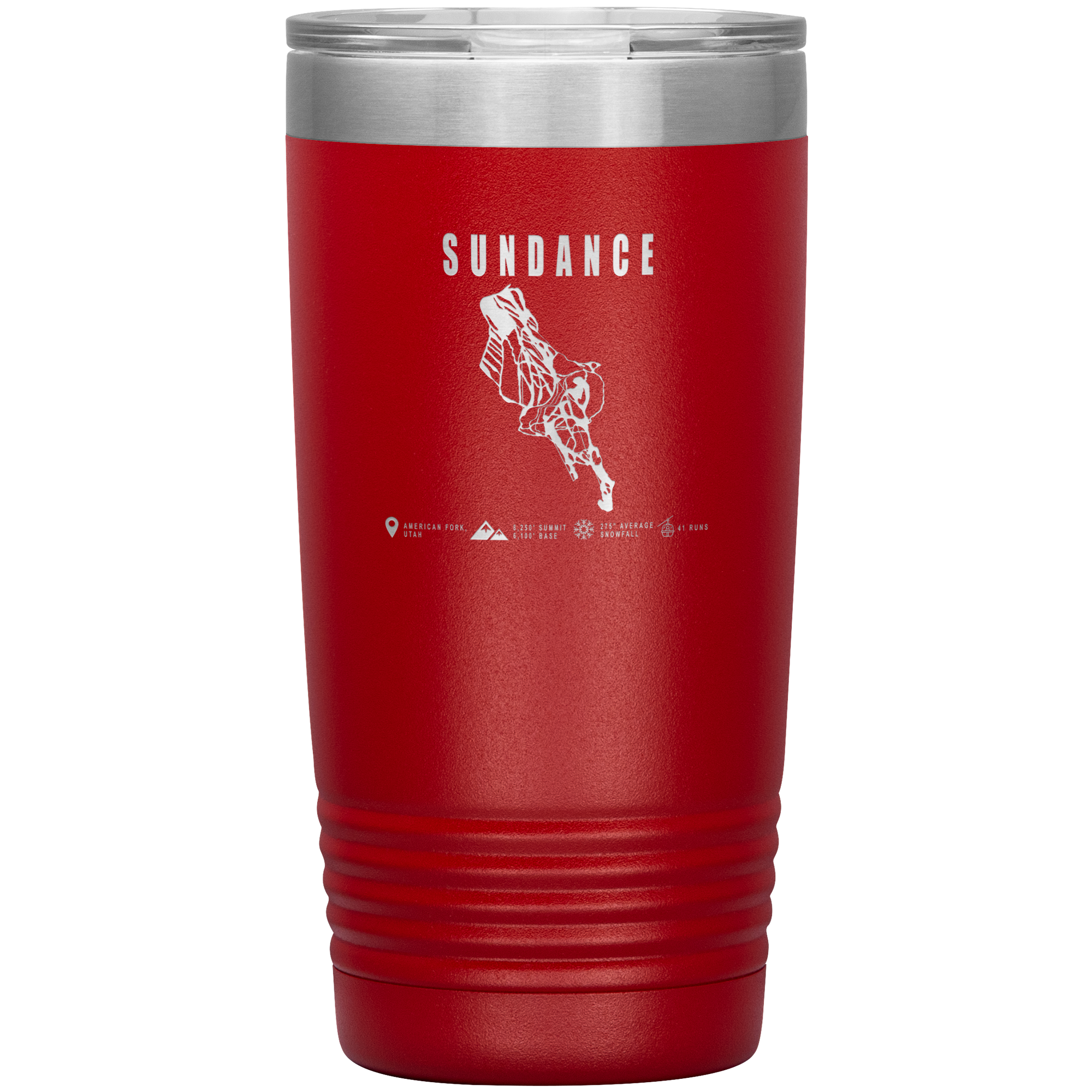 Sundance,Utah Ski Trail Map 20oz Tumbler - Powderaddicts