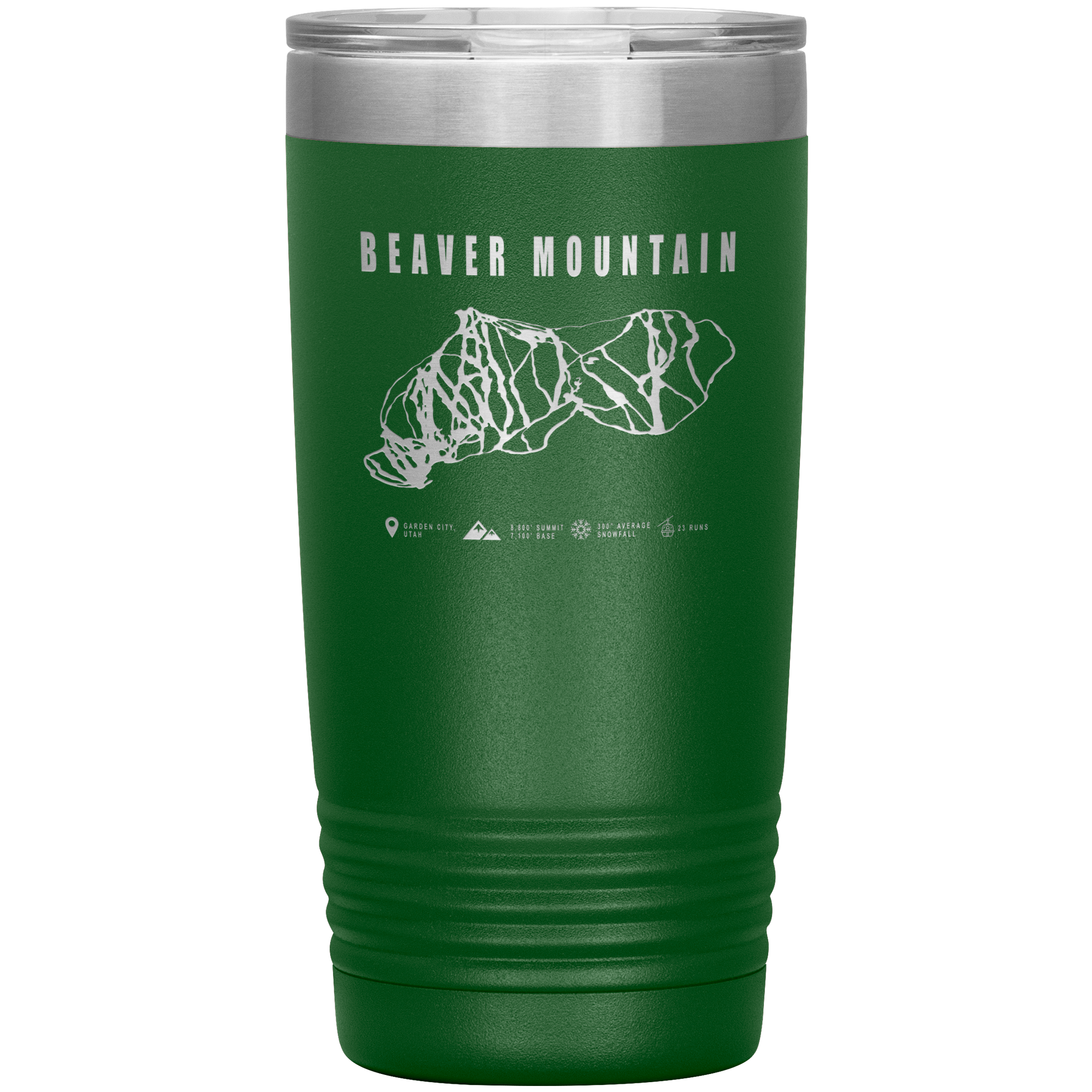 Beaver Mountain,Utah Ski Trail Map 20oz Tumbler - Powderaddicts