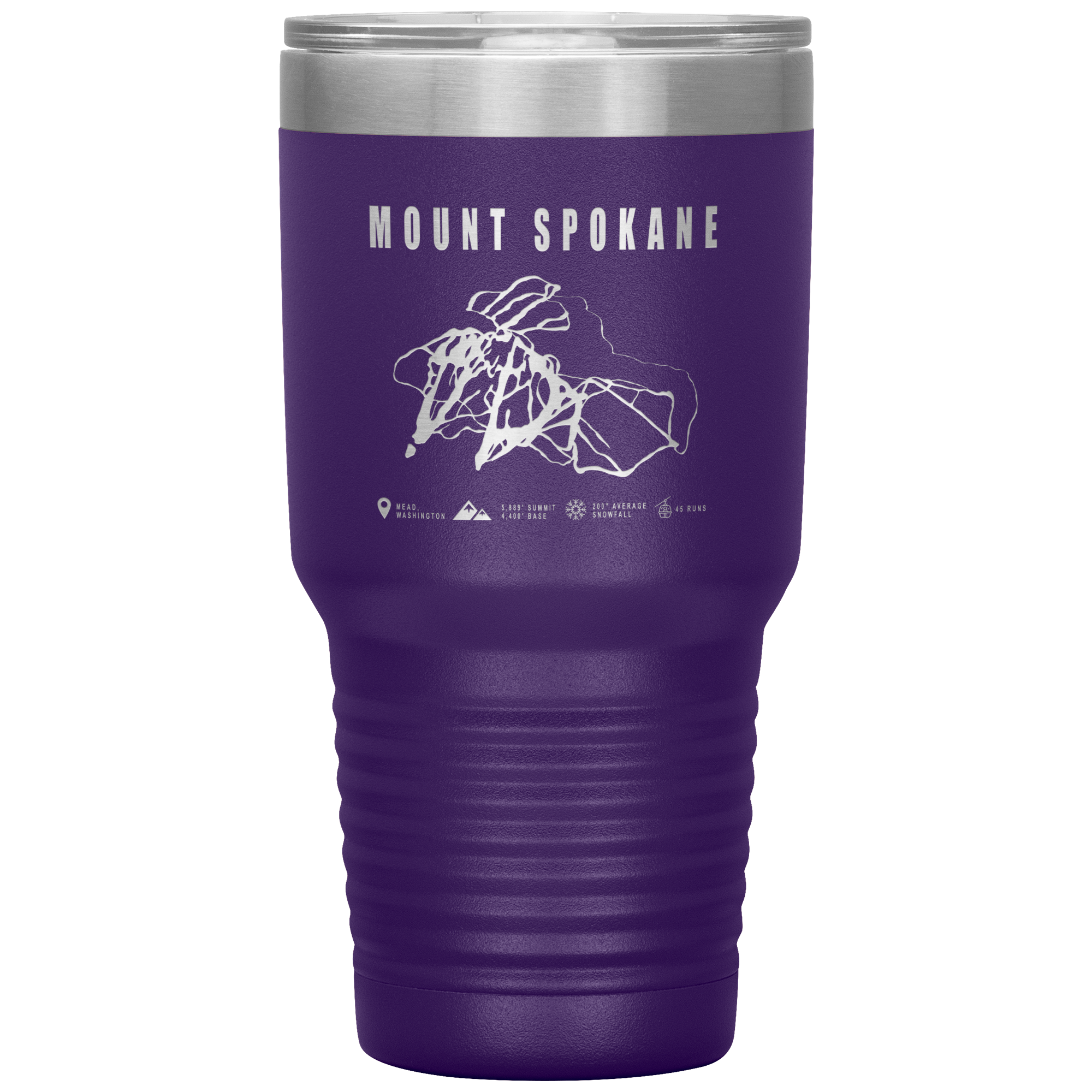 Stevens Pass, Washington Ski Trail Map 30oz Tumbler - Powderaddicts