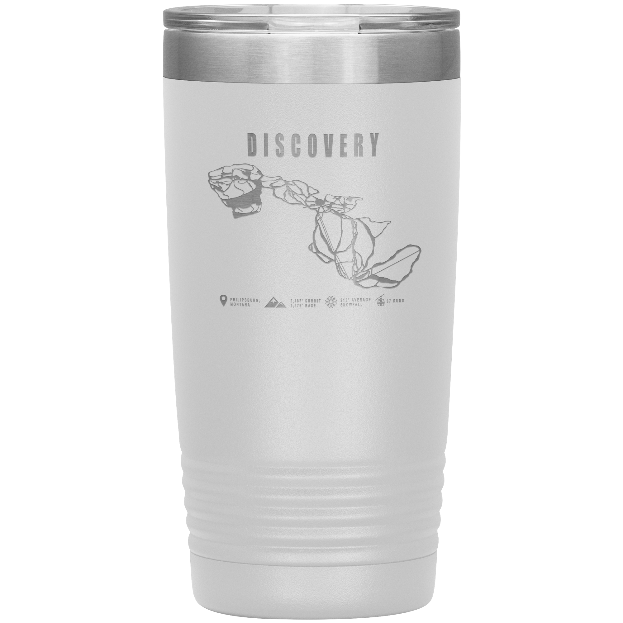 Discovery Montana Ski Trail Map 20oz Tumbler - Powderaddicts