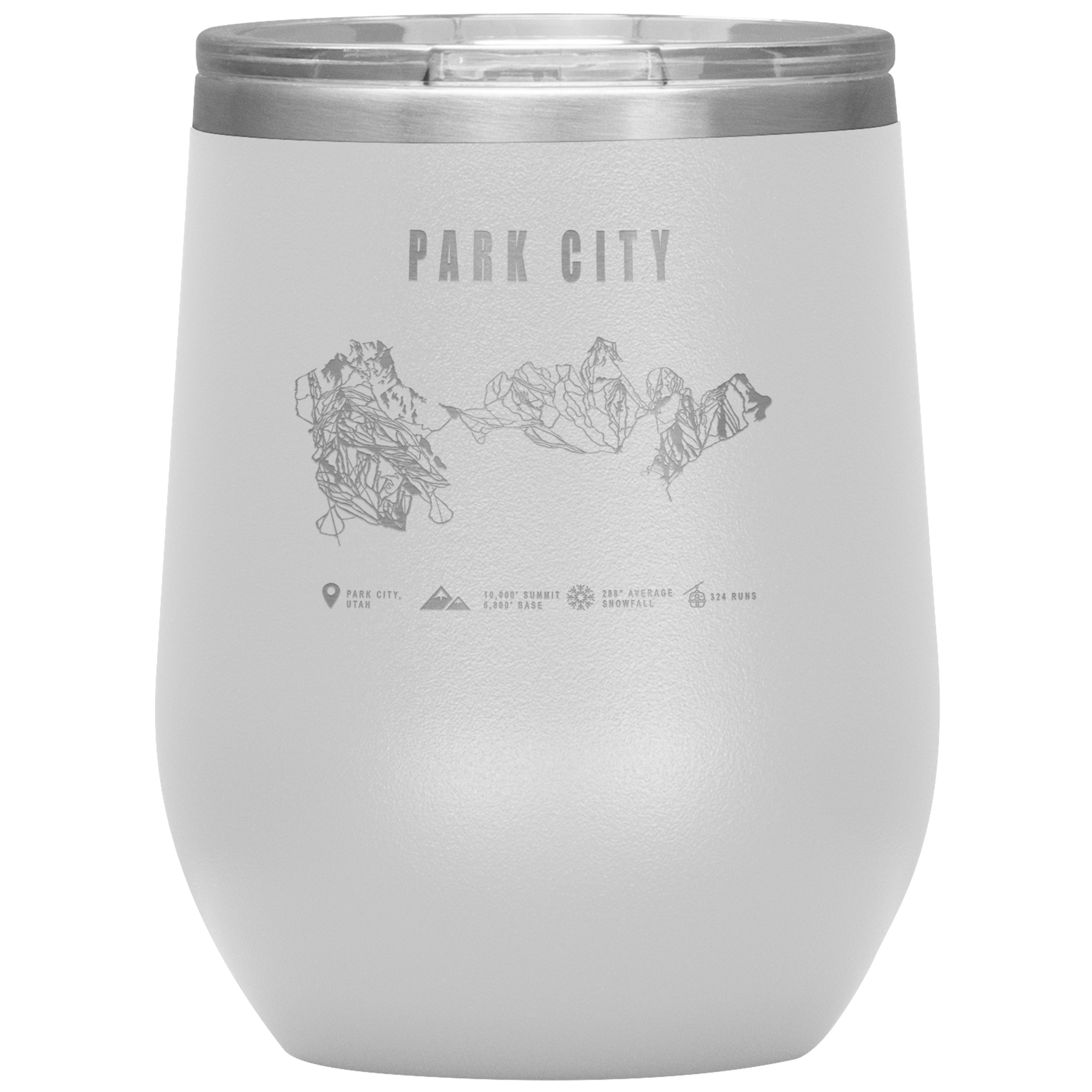 Eagle Point,Utah Ski Trail Map Wine 12oz Tumbler - Powderaddicts