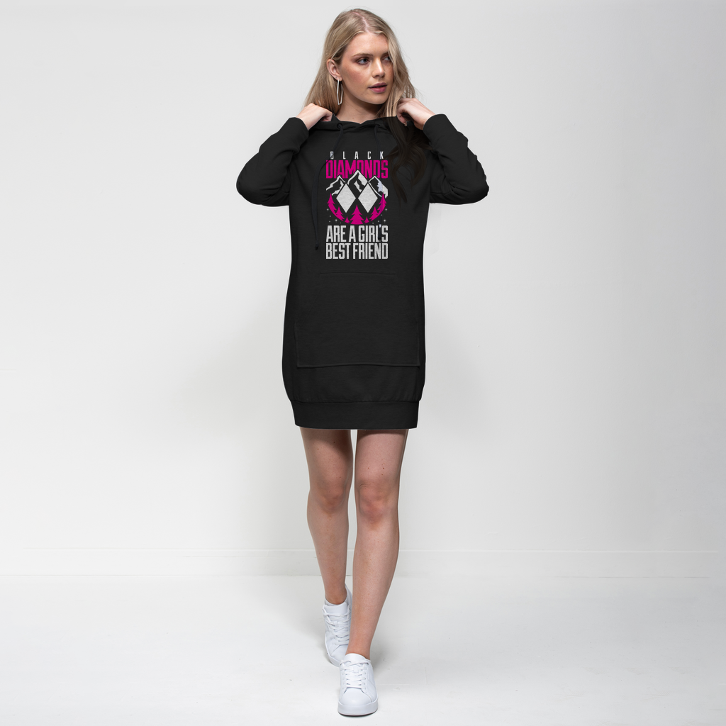 Black Diamonds Are A Girls Best Friens Premium Adult Hoodie Dress - Powderaddicts