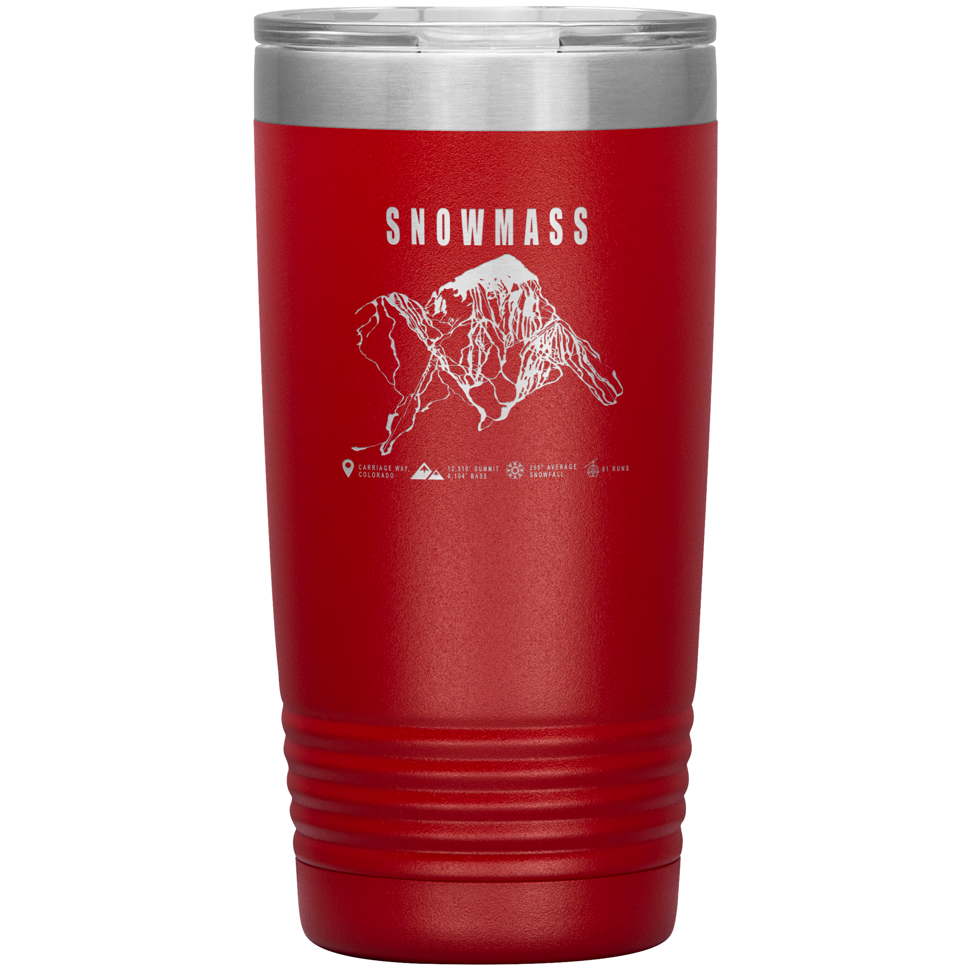 Snowmass Colorado Ski Trail Map 20oz Tumbler - Powderaddicts