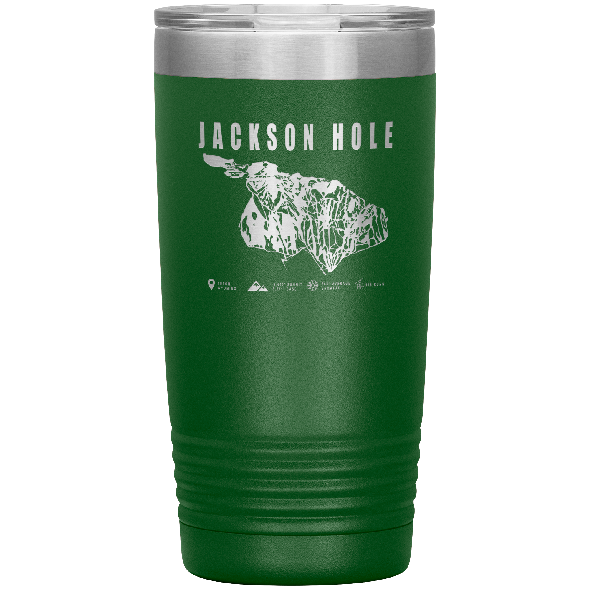 Jackson Hole Wyoming Ski Trail Map 20oz Tumbler - Powderaddicts