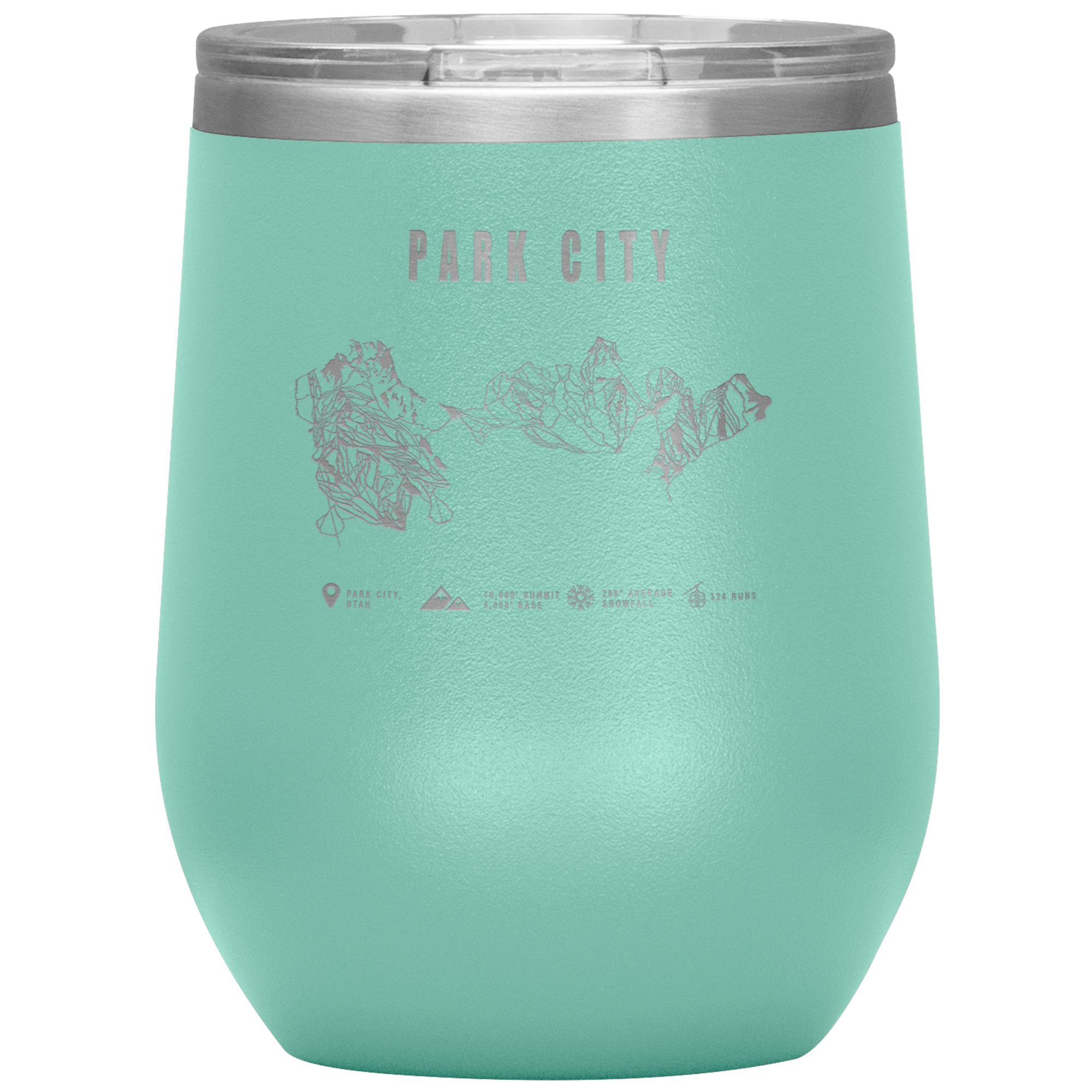 Eagle Point,Utah Ski Trail Map Wine 12oz Tumbler - Powderaddicts