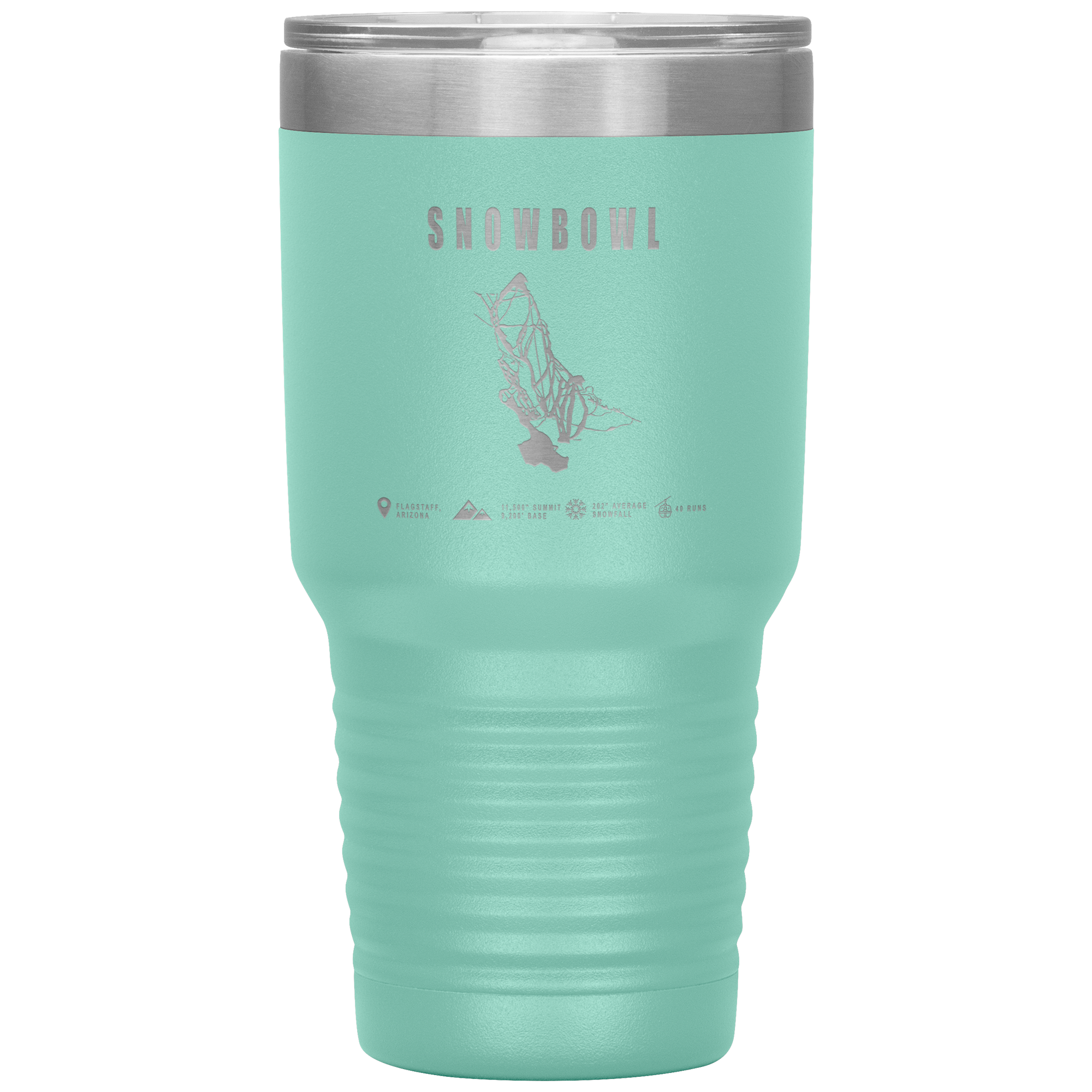 Snowbowl, Arizona Ski Trail Map 30oz Tumbler - Powderaddicts