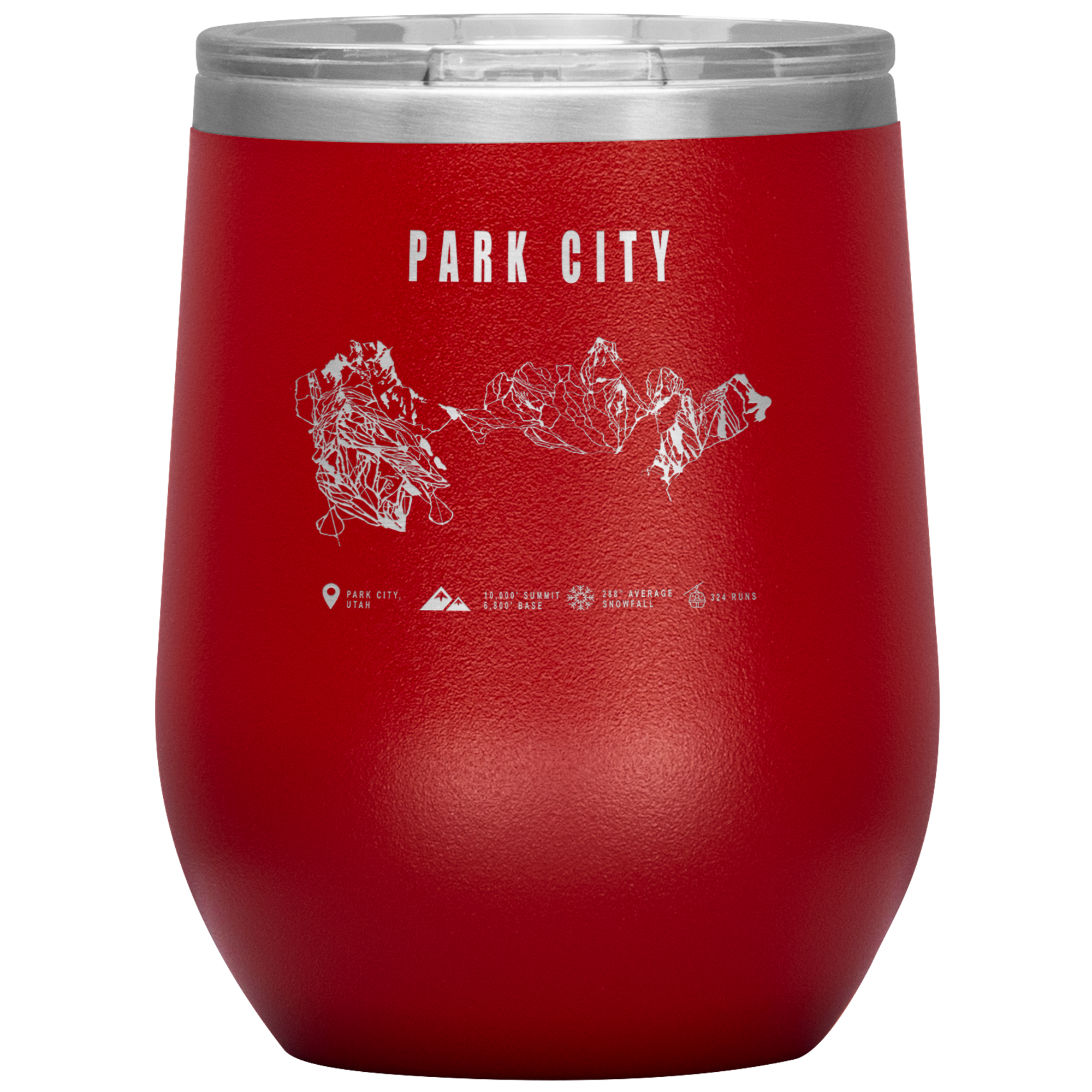 Eagle Point,Utah Ski Trail Map Wine 12oz Tumbler - Powderaddicts