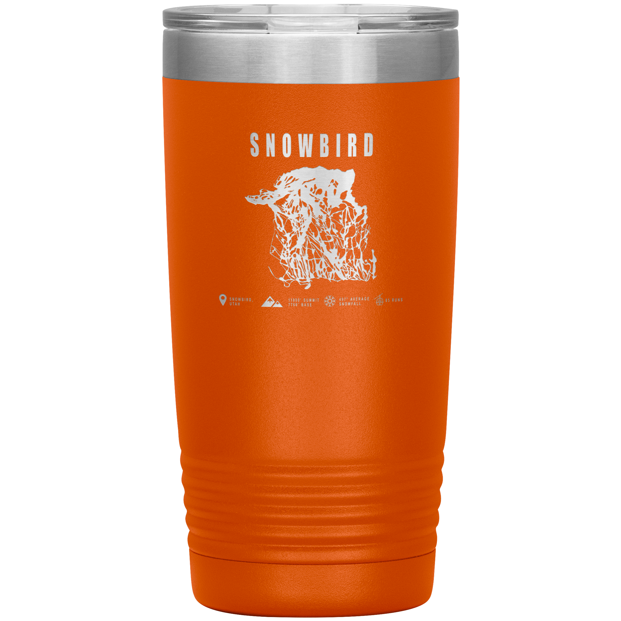 Snowbird,Utah Ski Trail Map 20oz Tumbler - Powderaddicts